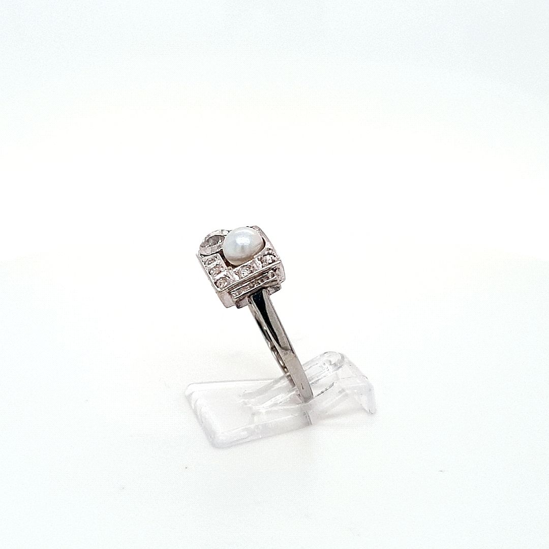 Ring Gold 585 14 kt Art Deko Diamanten Damen Schmuck