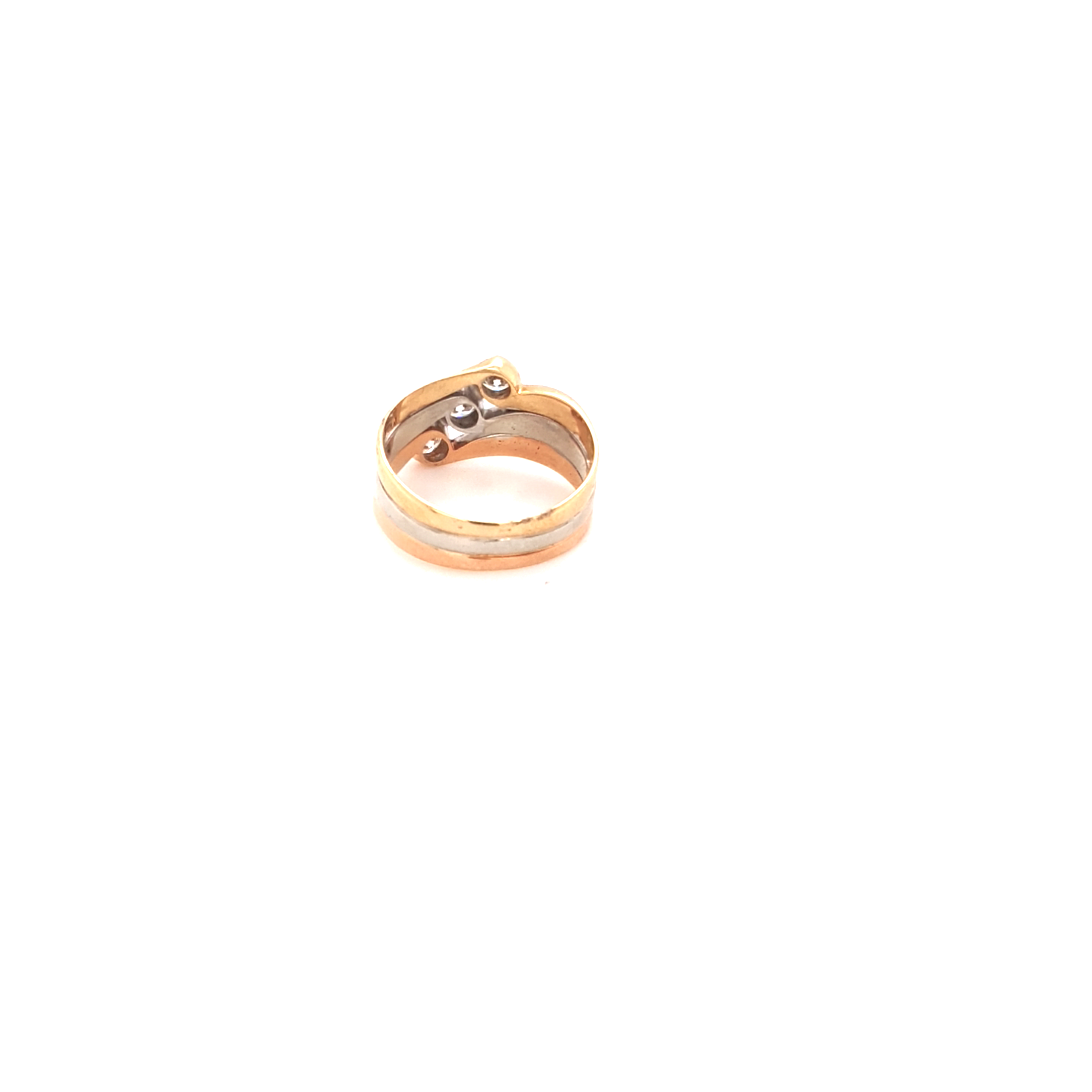 Damen Ring Gelb Weiß Rot Gold 585 14 kt. Brillanten Schmuck