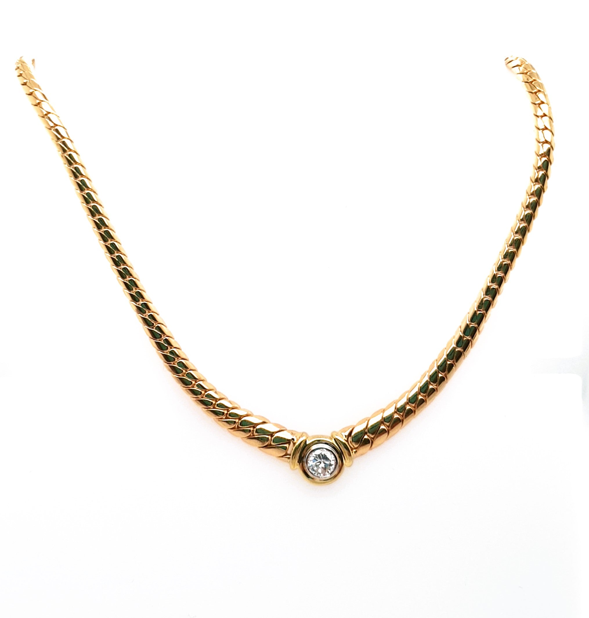 Collier Kette Gold 585 14 kt Brillant Damen Schmuck