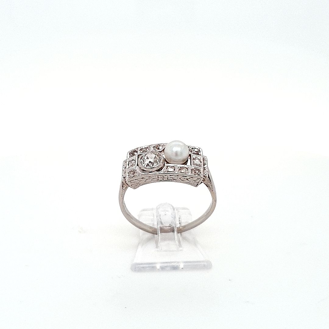 Ring Gold 585 14 kt Art Deko Diamanten Damen Schmuck