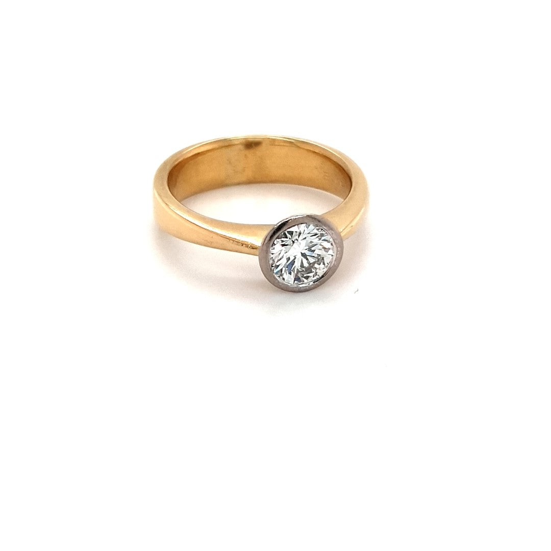 Ring Gelb Weiß Gold 750 Brillant Schmuck Damen 198693