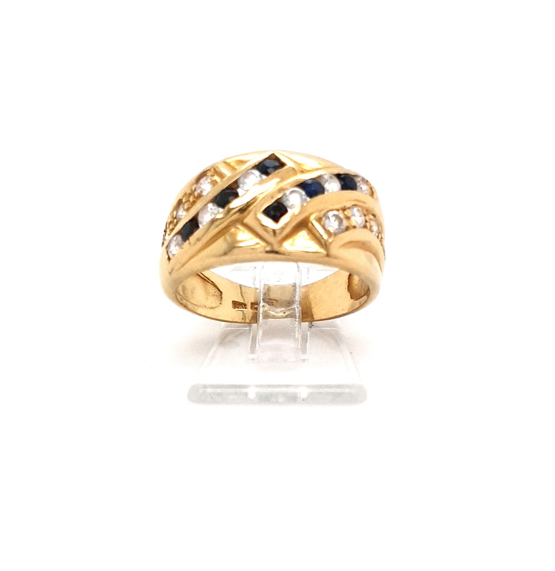Ring Gold 750 18 kt Zirkonia Schmuckstein Blau