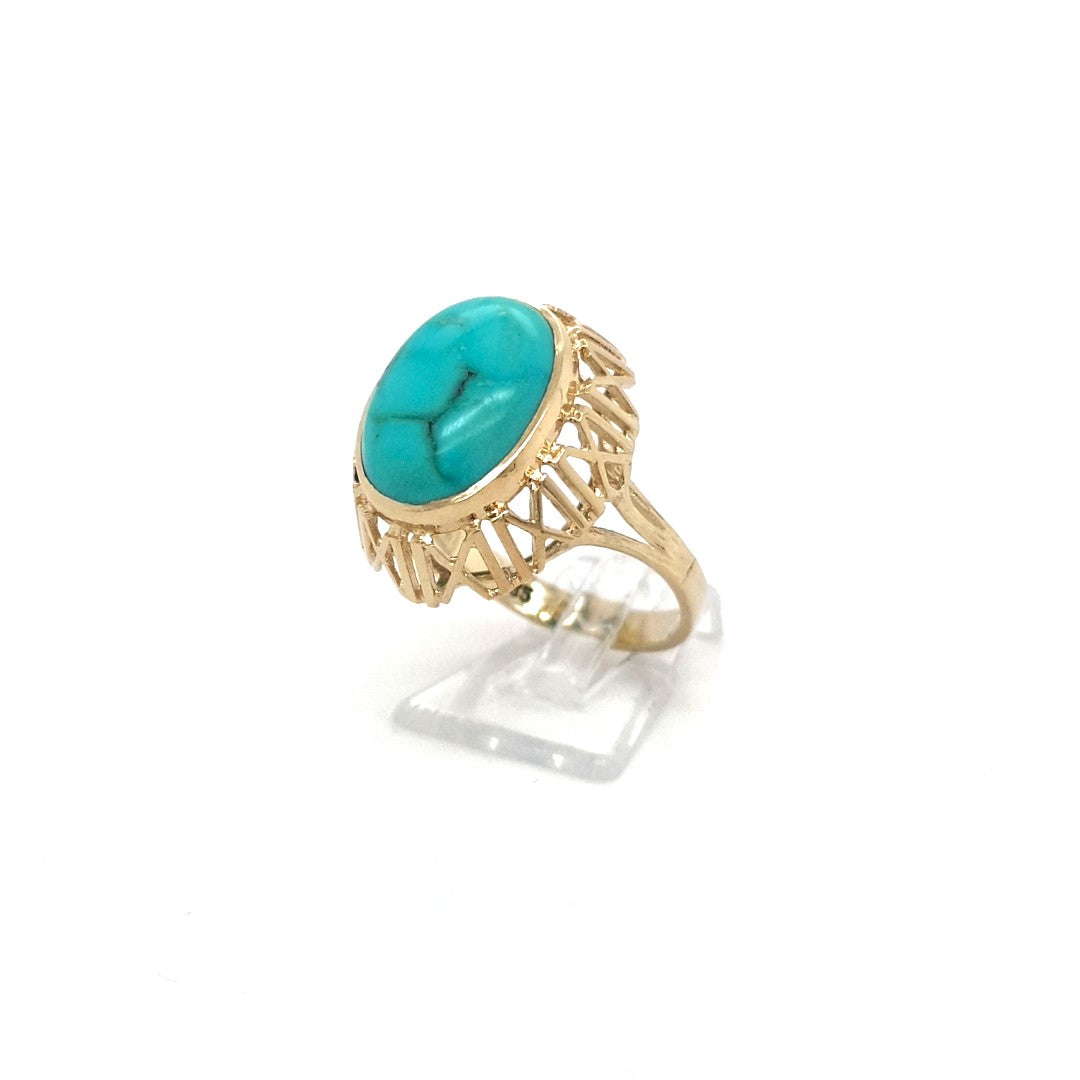 Ring Gold 585 14 kt Damen Schmuckstein Hellblau