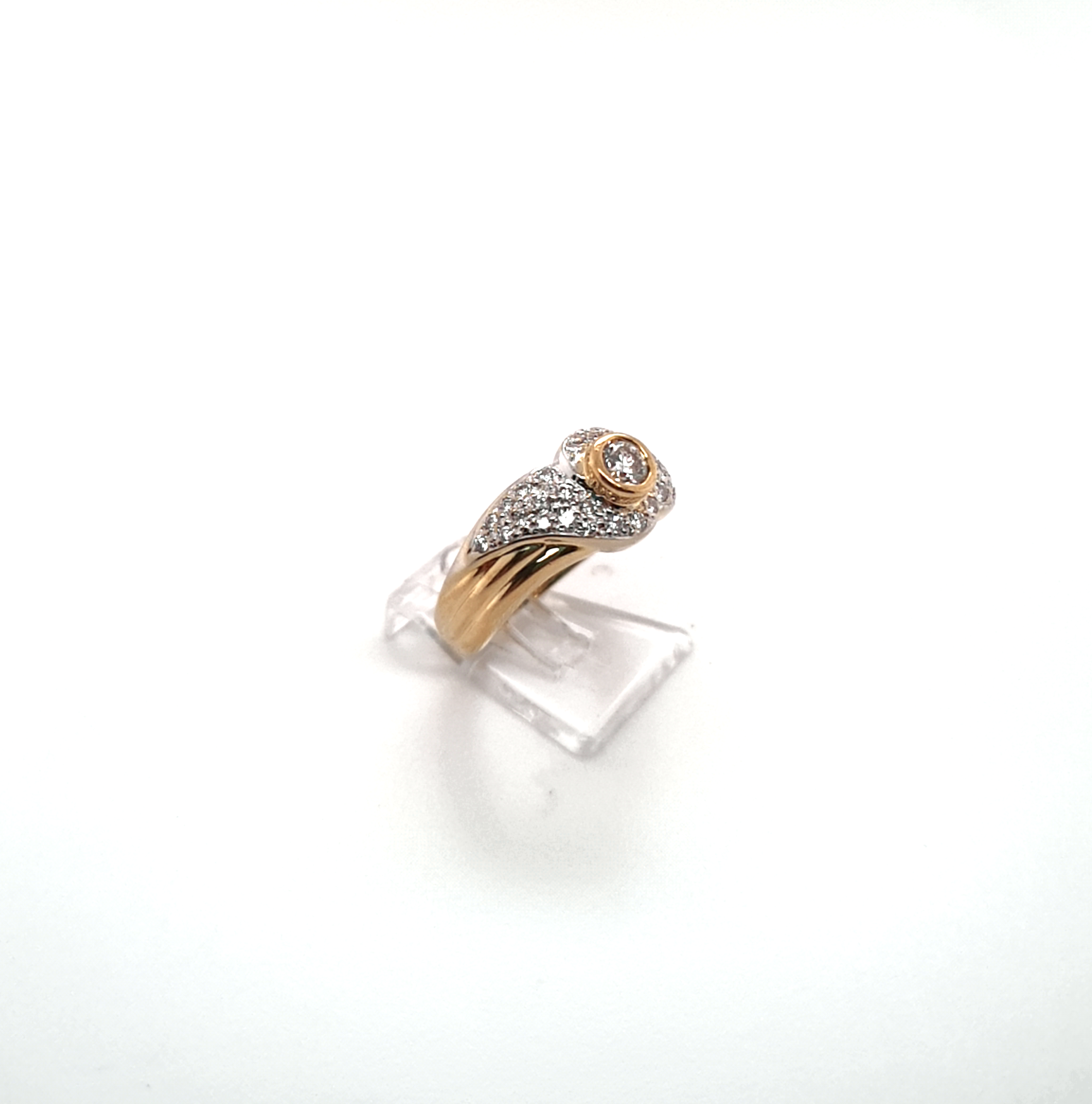 Damen Ring Gelbgold Weißgold 750 18 kt. Brillanten *55* Geschenk