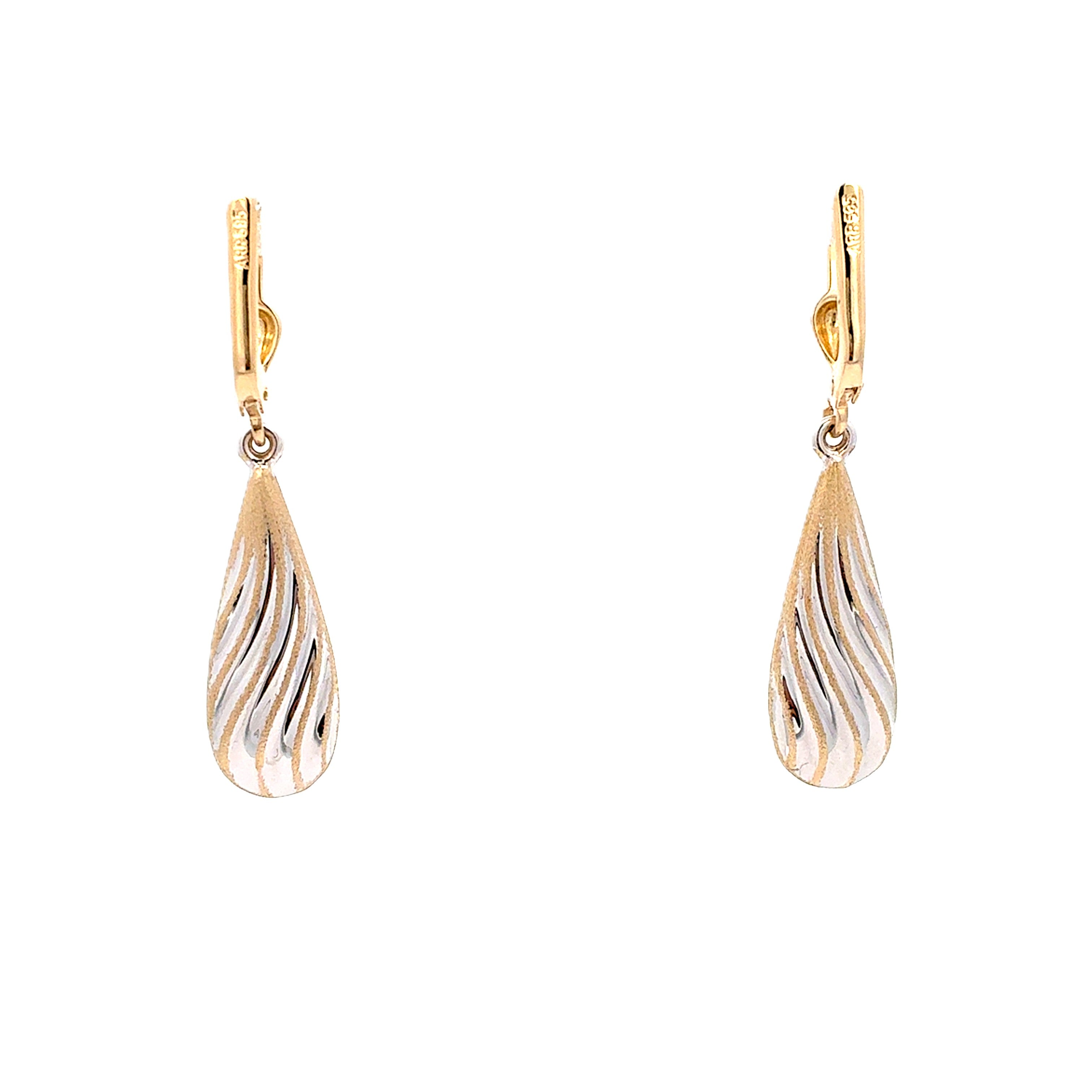 Ohrringe Weiß/Gelbgold 585 /14 kt Damen Schmuck