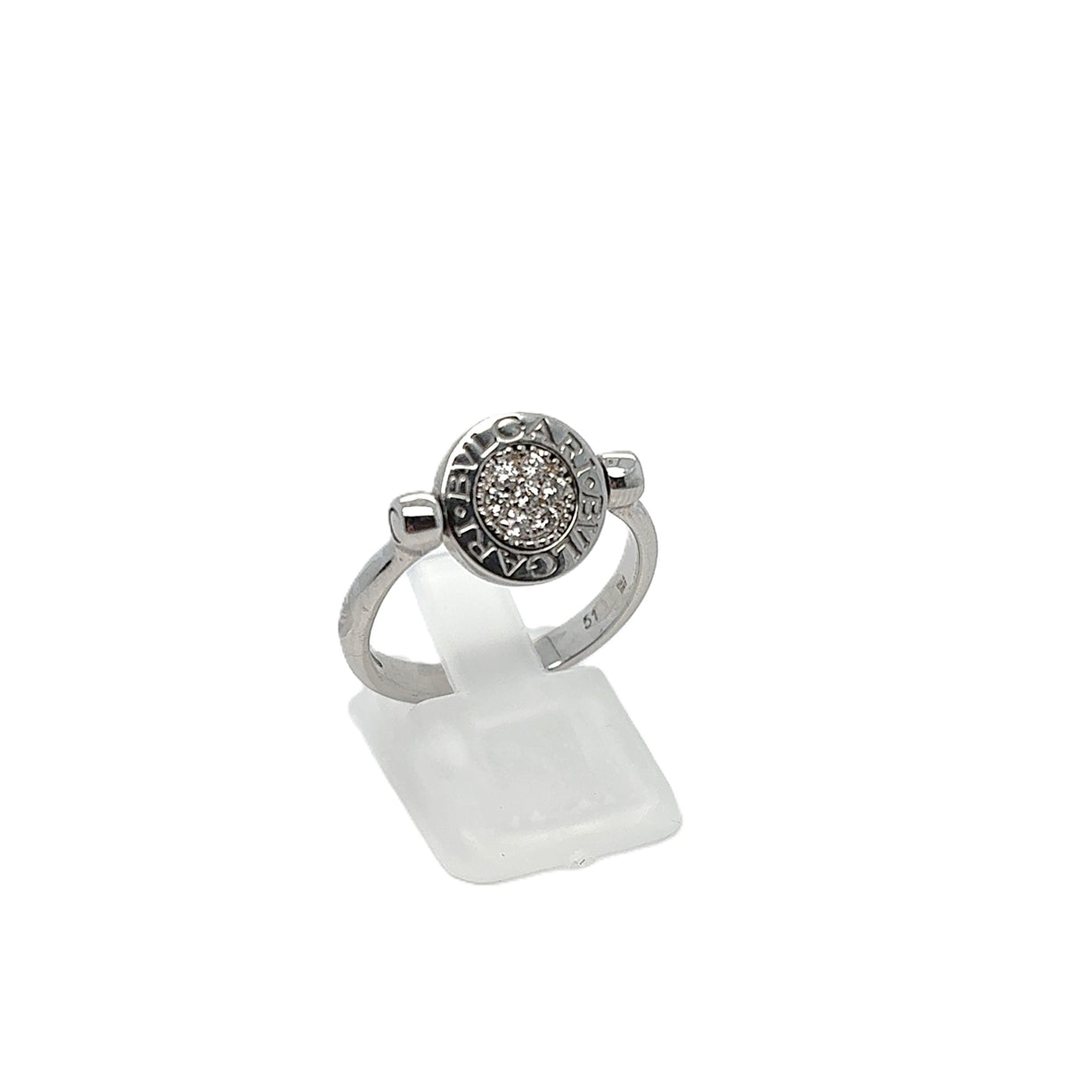 BULGARI Flip Ring Weiß Gold 750 18kt Brillanten