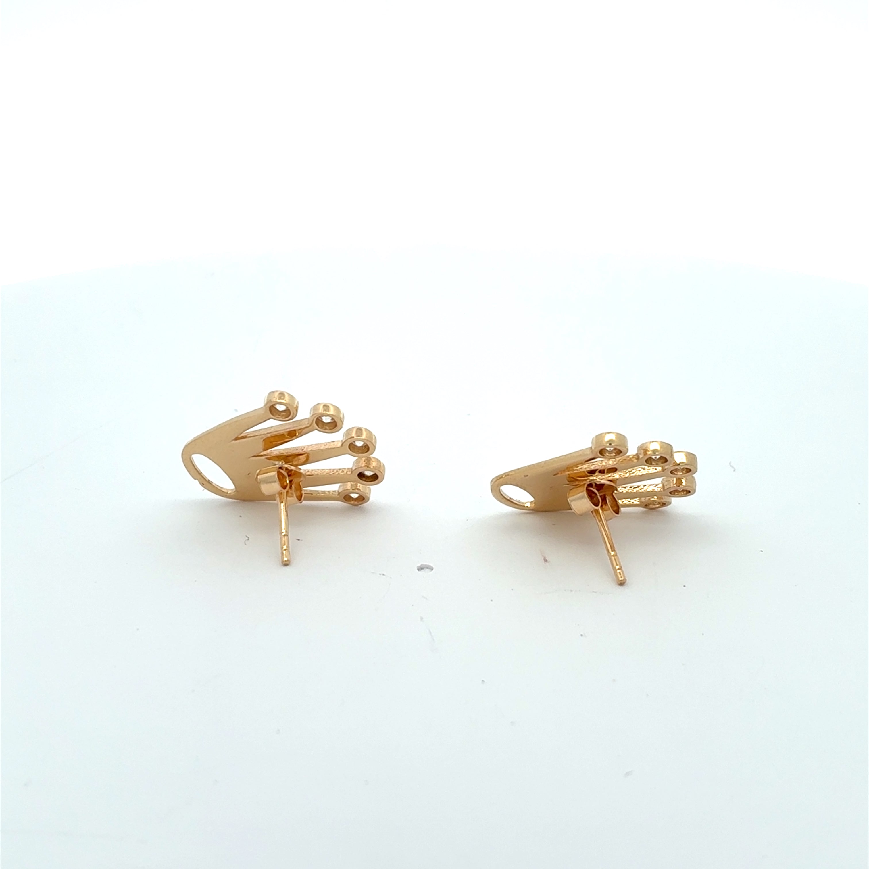 Ohrstecker Gelb Gold 585 Zirkonia Krone Unisex