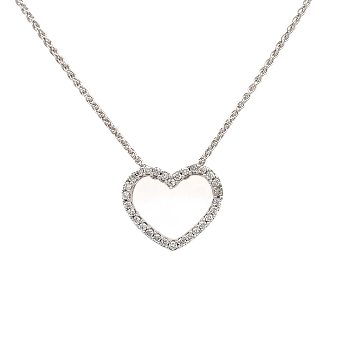 Christ Damen Kette Weißgold 585 / 14 kt Herz Brillanten