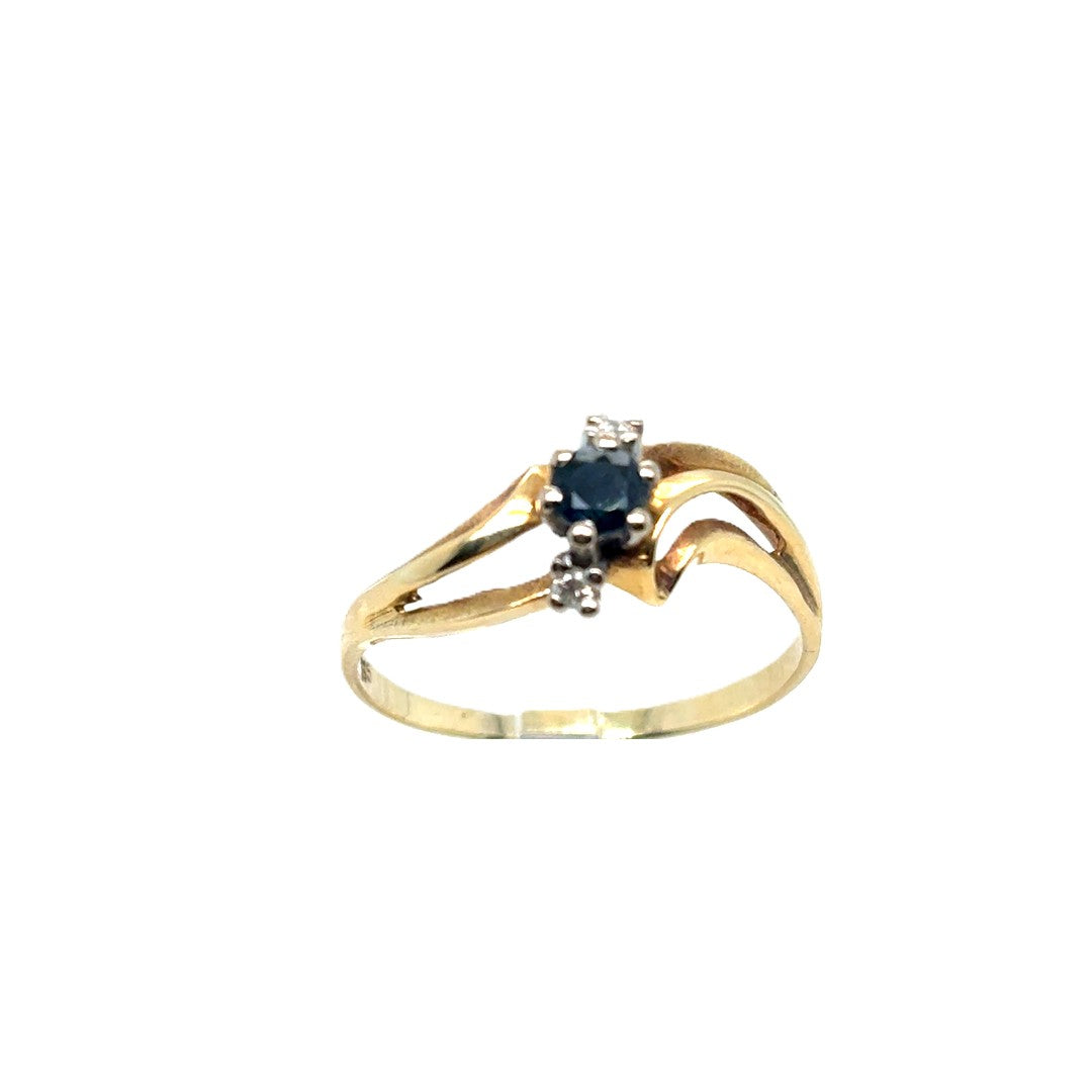 Ring Gelb-/ Weißgold 585 Brillanten Saphir Gr.63