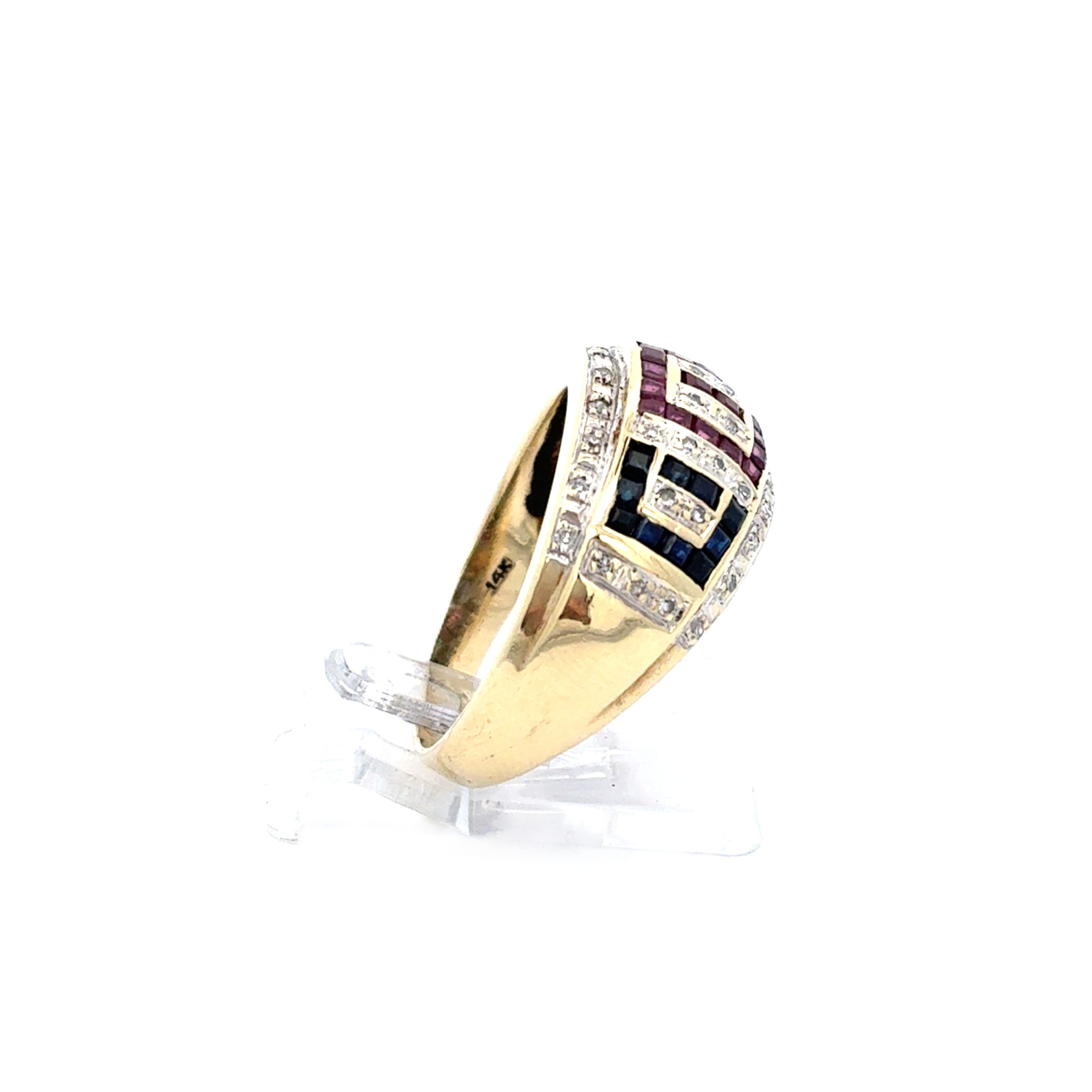 Ring Gelb Gold 585 Diamanten Schmucksteine Blau Rot Grün