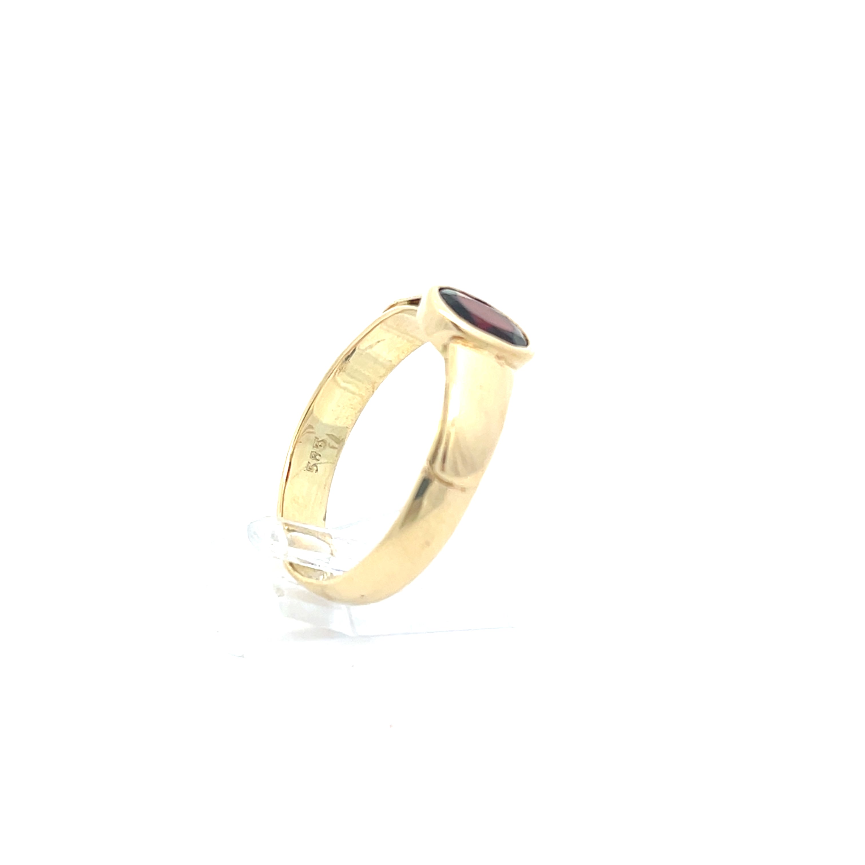 Ring Gelb Gold mit Farbstein rot 585 14 Karat