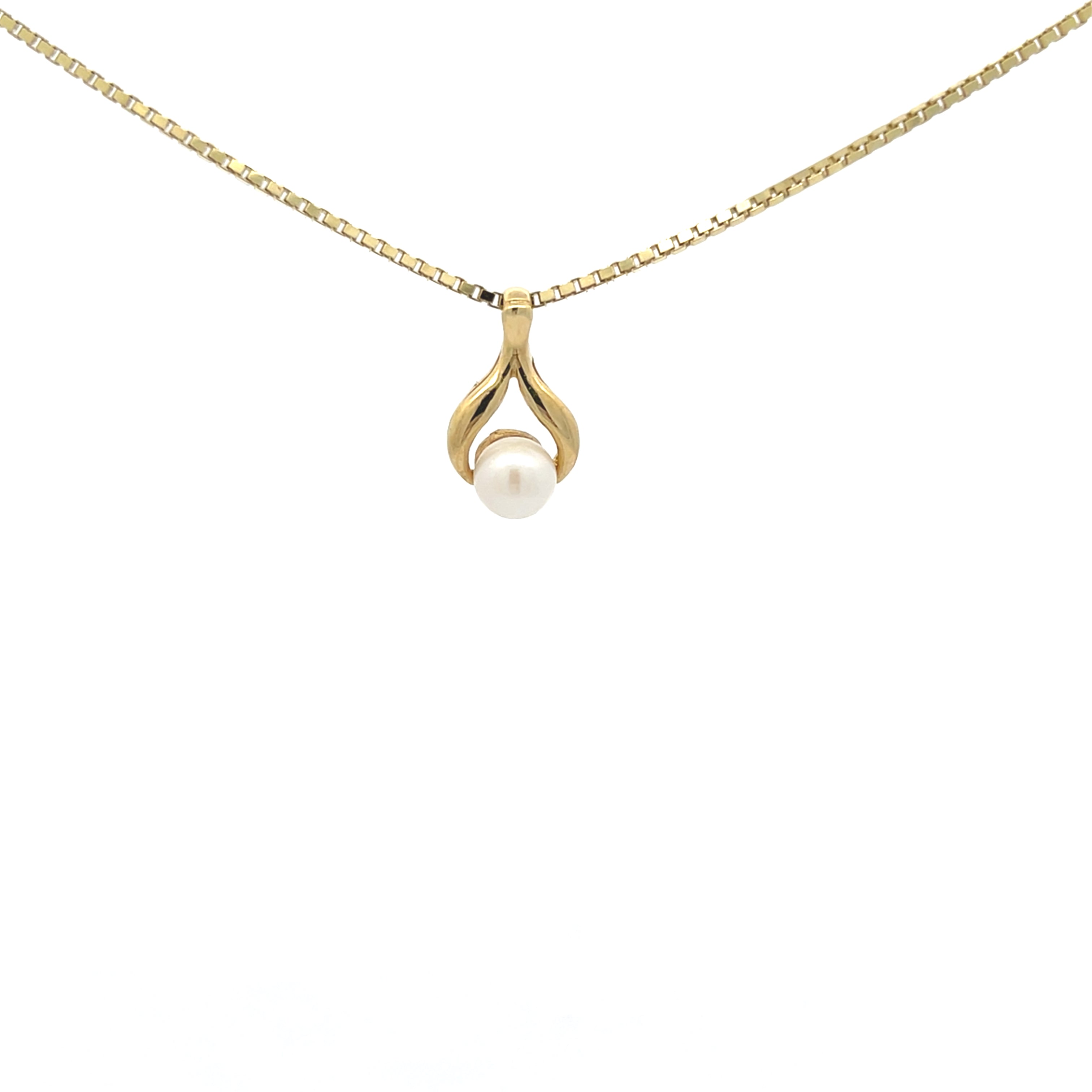 Kette mit Perle Gelb Gold 585 14 Karat