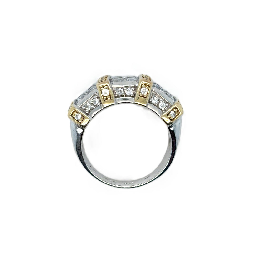 Ring 925 Sterling Silber Teilvergoldet Gr. 57