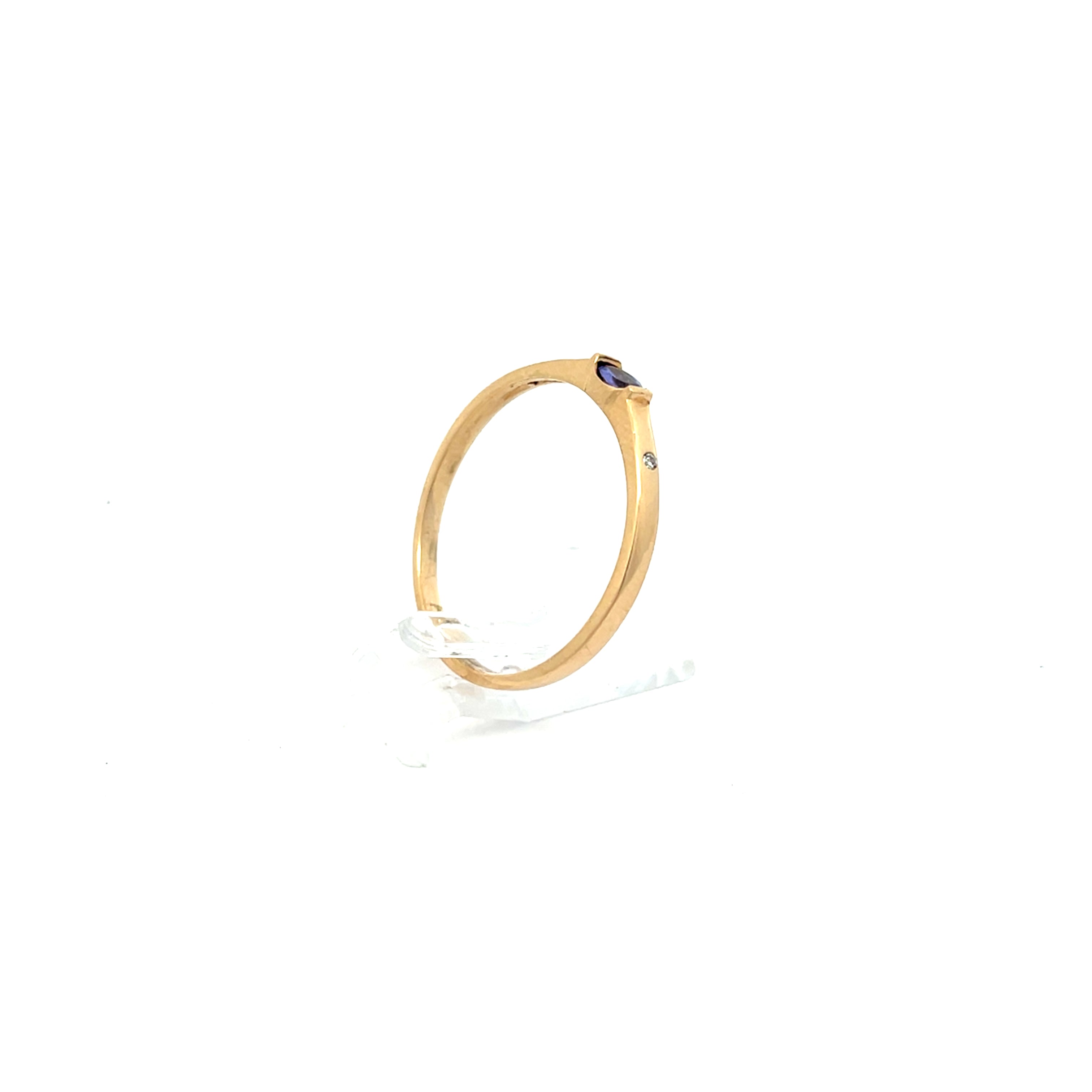 Brillanten Ring Gelb Gold 375 9 Karat mit Farbstein
