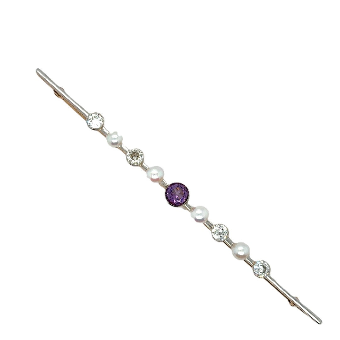 Brosche Gelb-/Weißgold Diamant 585/14kt