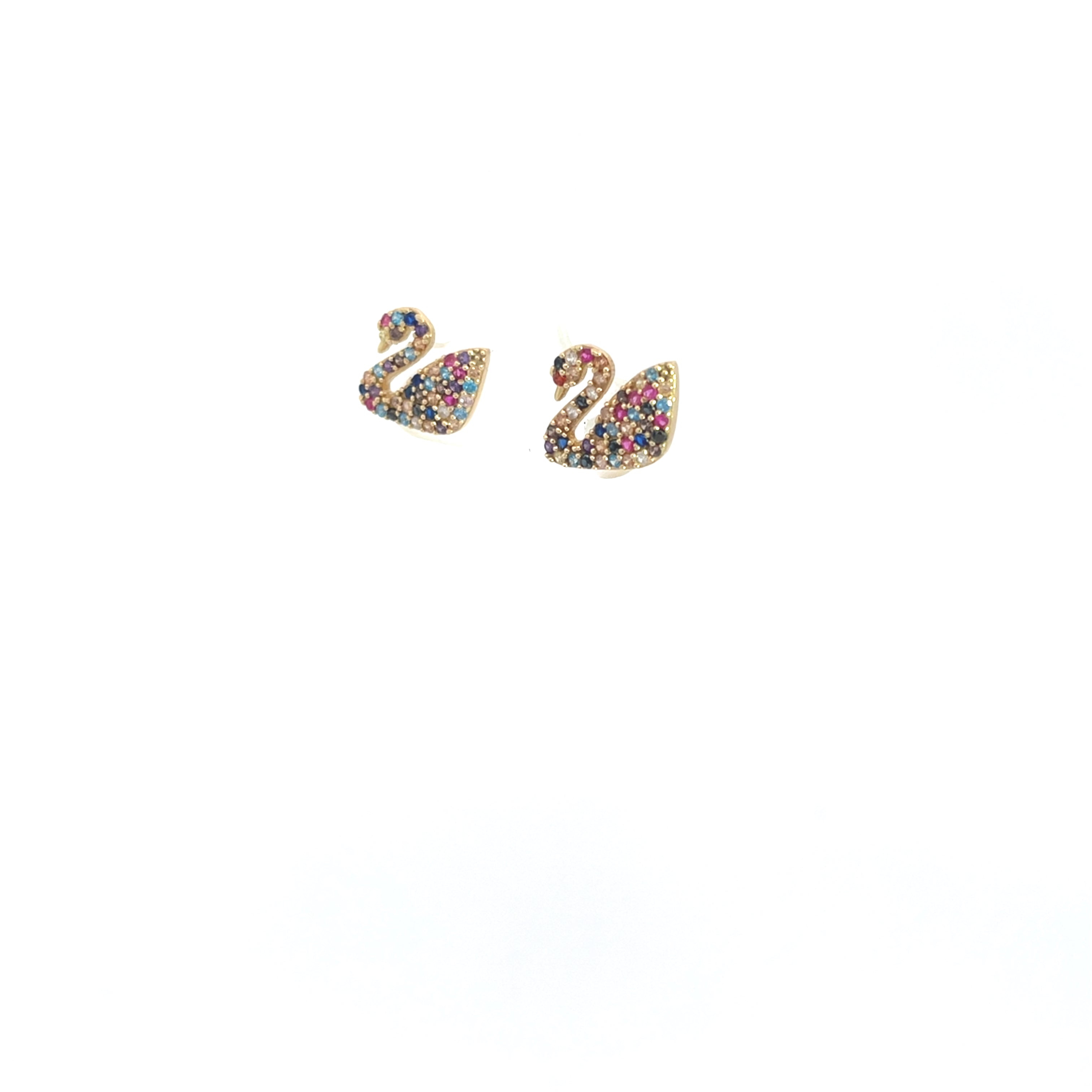 Ohrringe Gelbgold 585 14 Karat mit Farbsteinen Schwarn