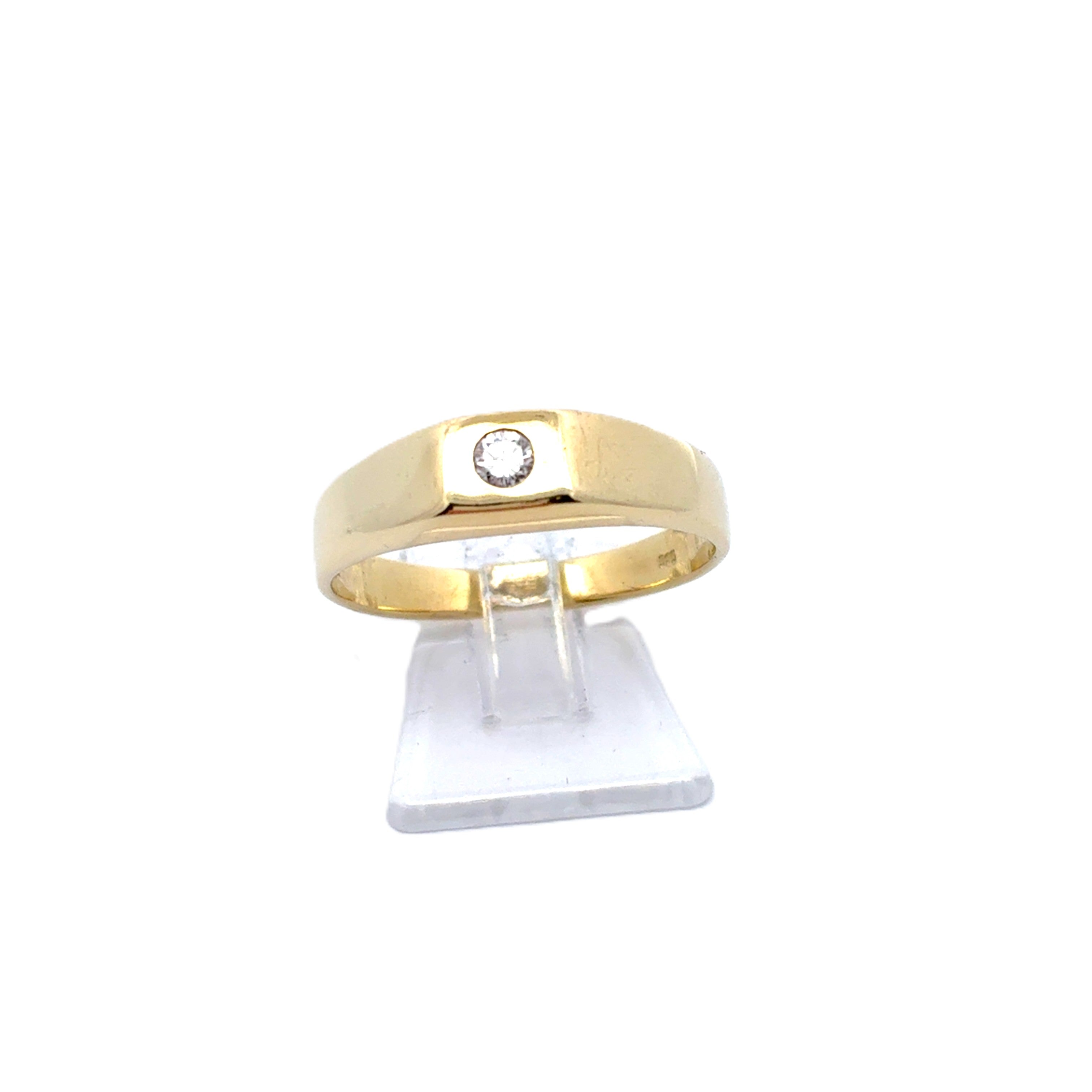 Damen Ring Gelb Gold 585 / 14 kt Brillant *58*