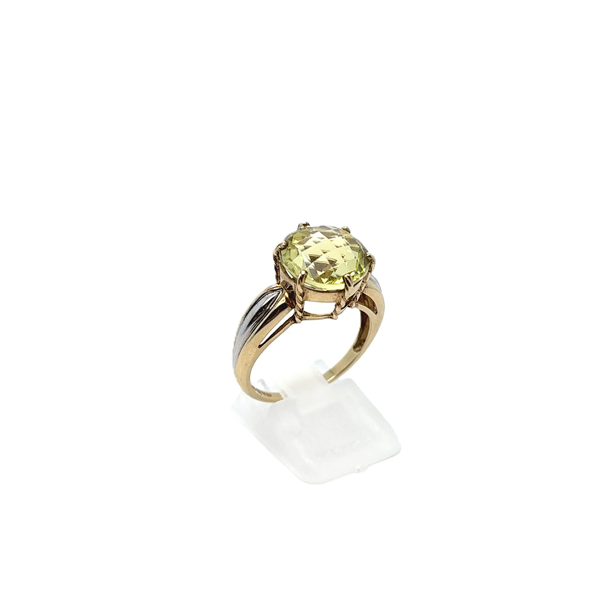 Ring Gelb Weiß Gold 375 Schmuckstein Gelb Damen Schmuck