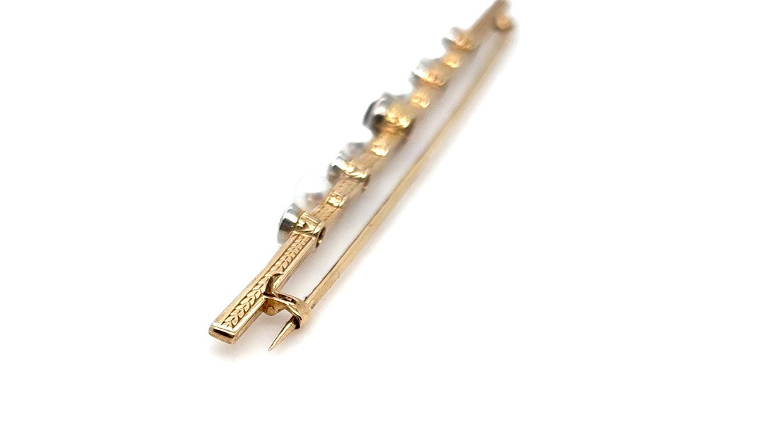 Brosche Gelb-/Weißgold Diamant 585/14kt