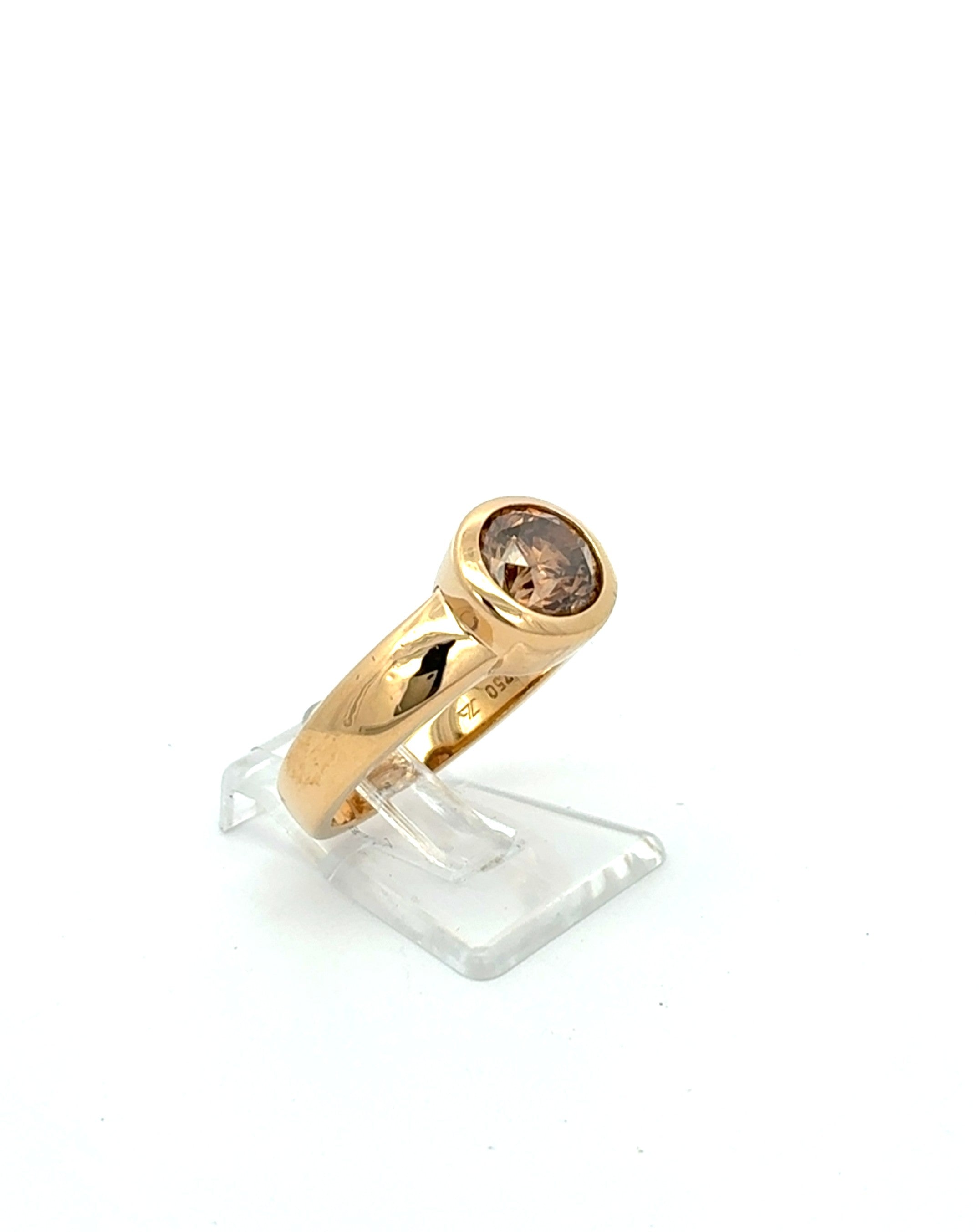 Ring Gelb Gold 750 Brillant Unisex Schmuck Geschenk