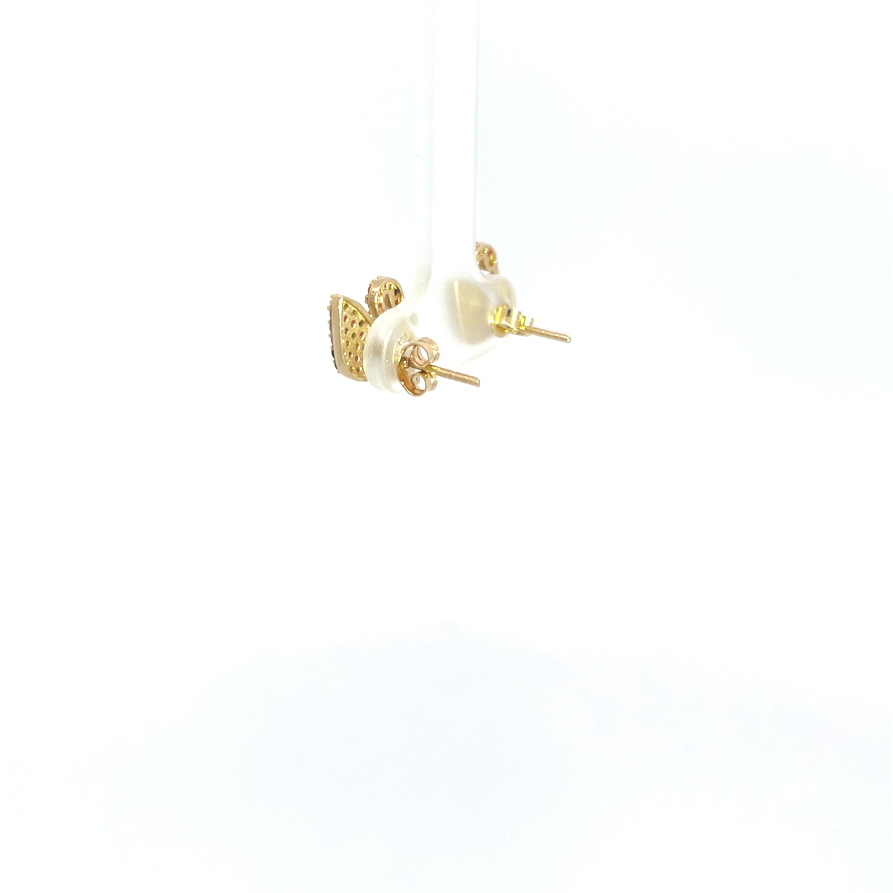 Ohrringe Gelbgold 585 14 Karat mit Farbsteinen Schwarn