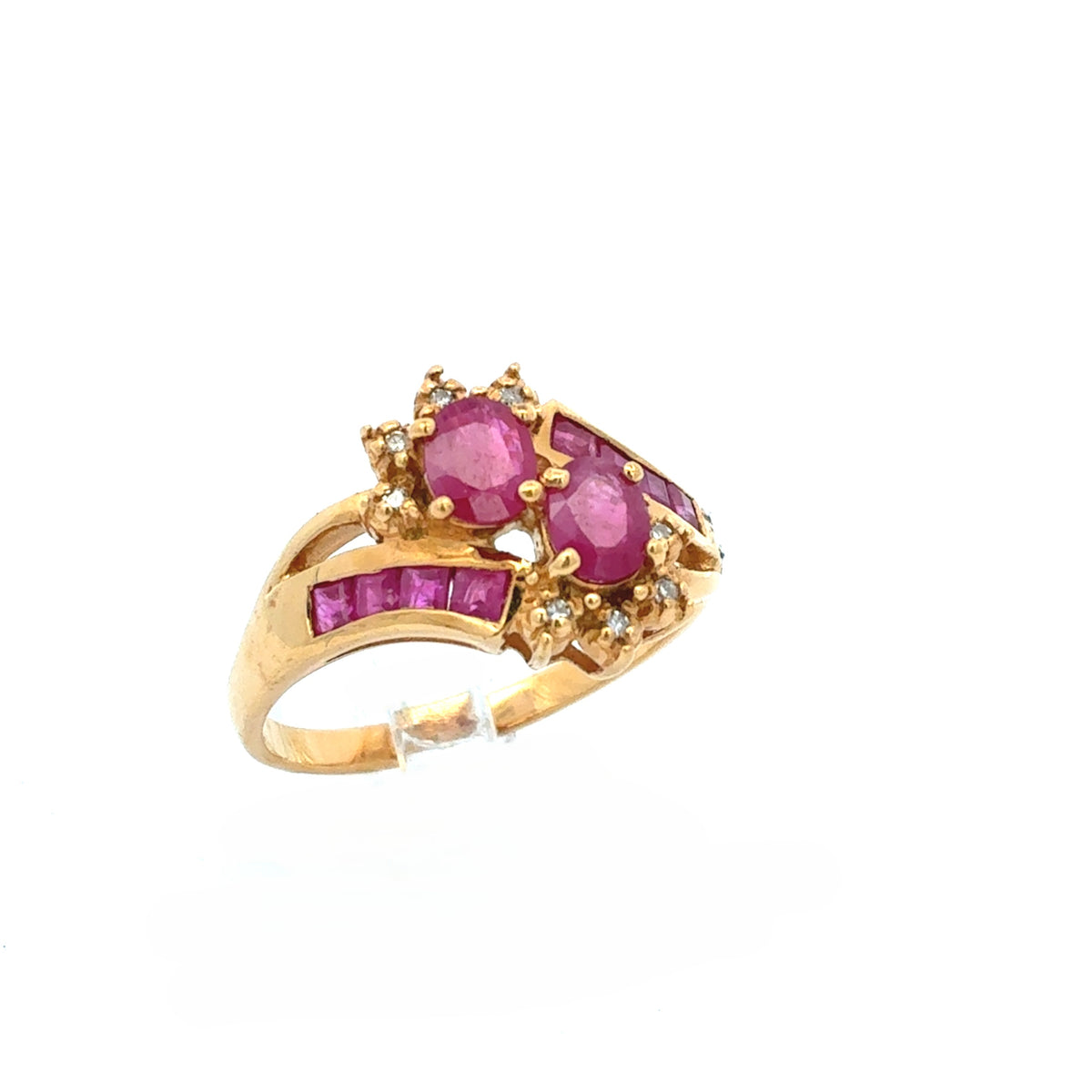Ring Gelb Gold 333 8K Unisex Schmuckstein Magenta