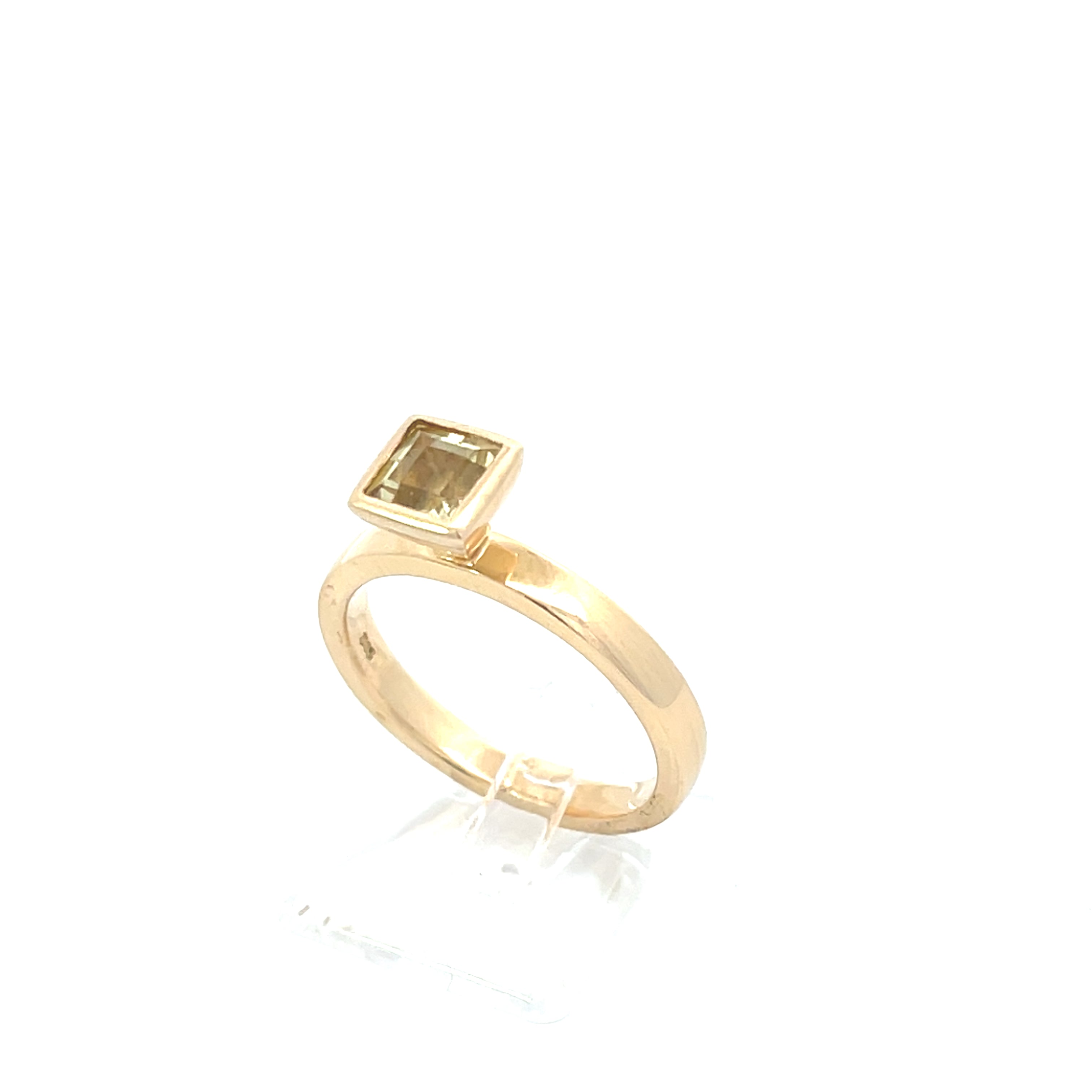 Damen Ring 585 14kt Gr.55 mit Gelben Schmuckstein Schmuck