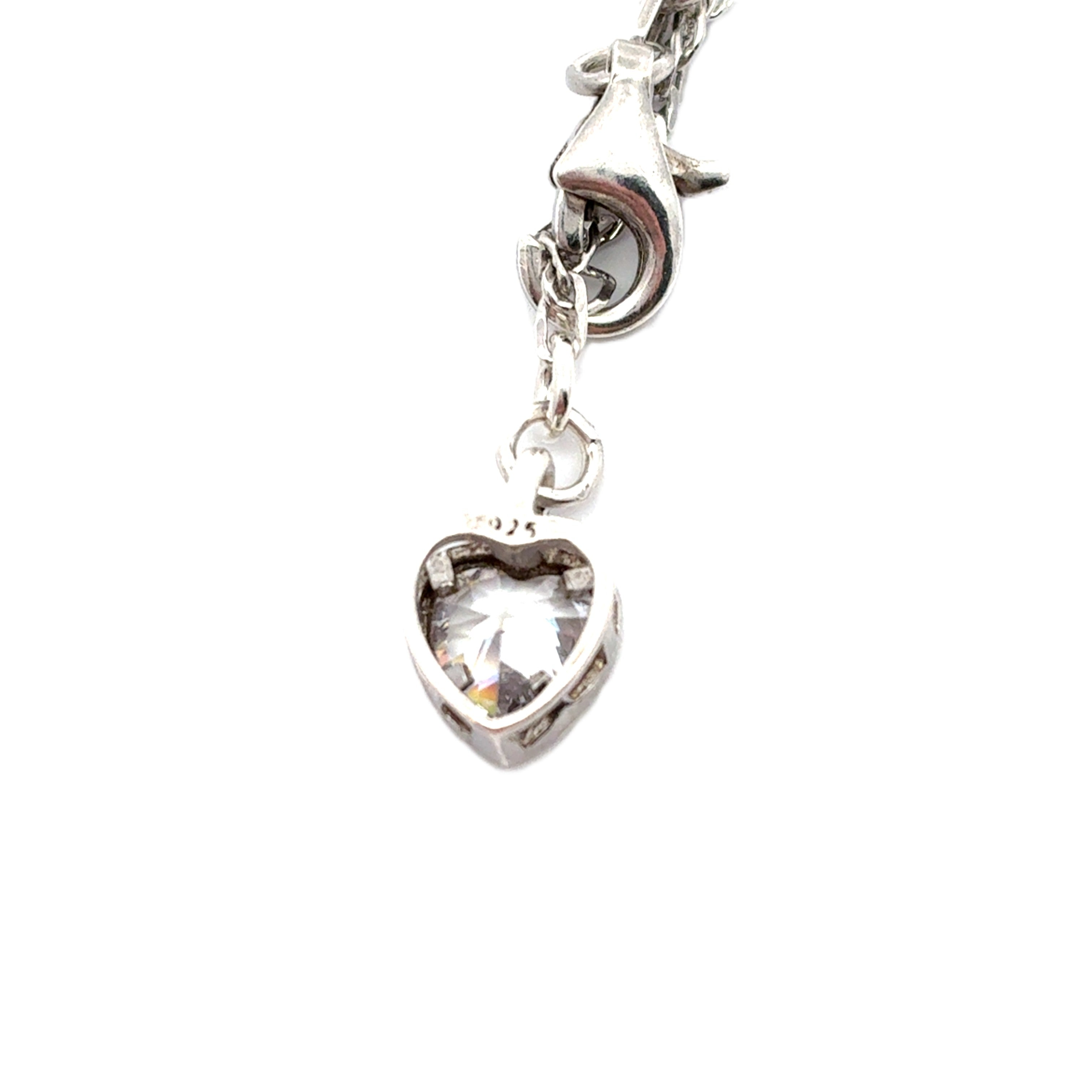 Damen Fußkettchen Silber 925 mit Zirkonia Herz Geschenk