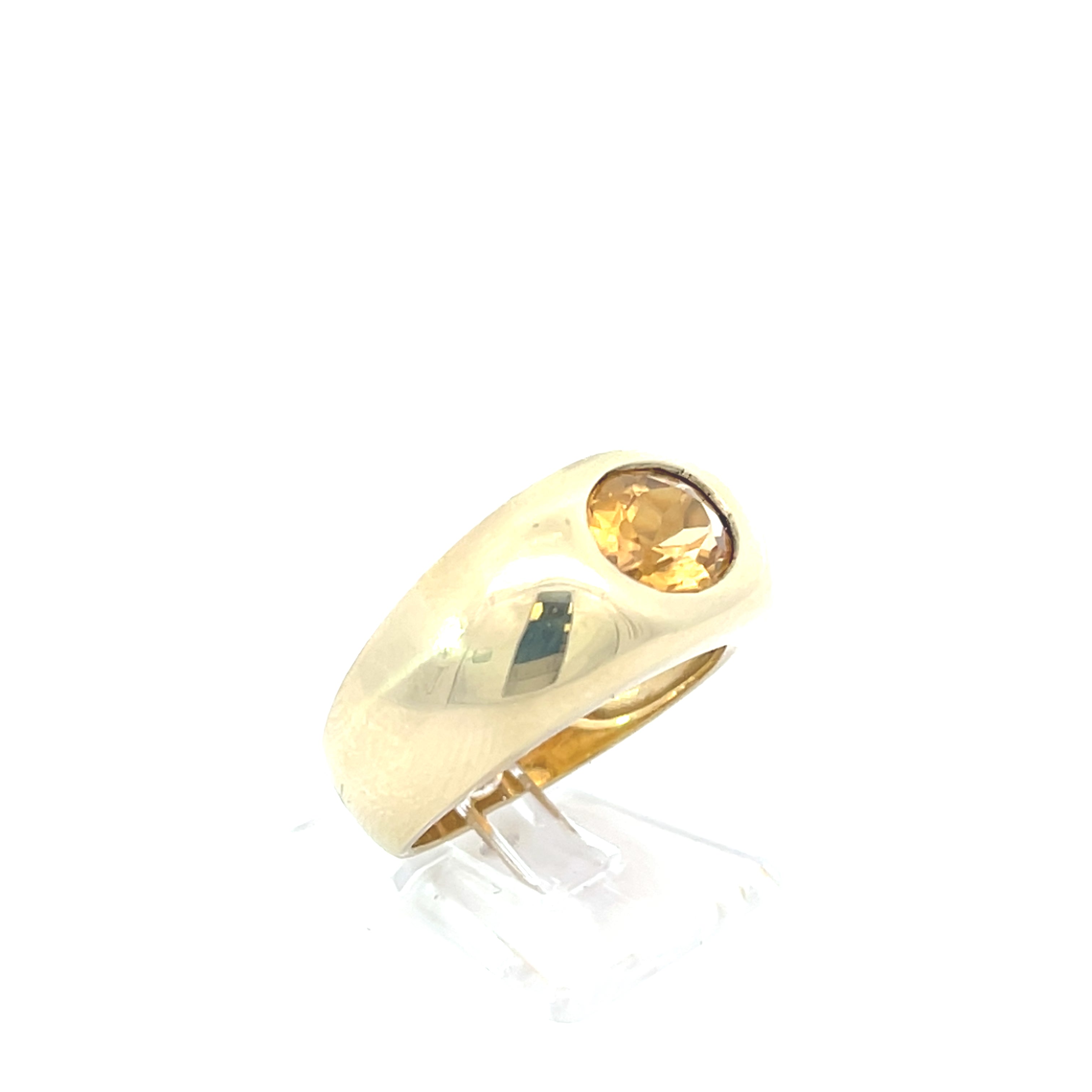 Ring Gelb Gold 333 8 Karat mit Farbstein orange