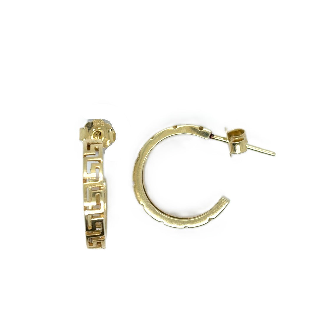 Ohrringe Ohrschmuck "Mäander" Gelbgold 585/14kt