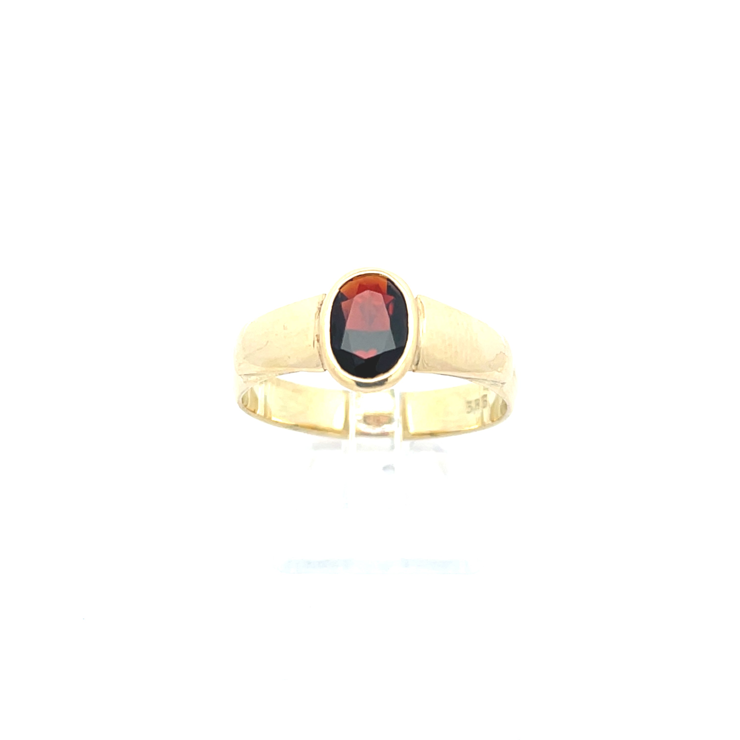Ring Gelb Gold mit Farbstein rot 585 14 Karat