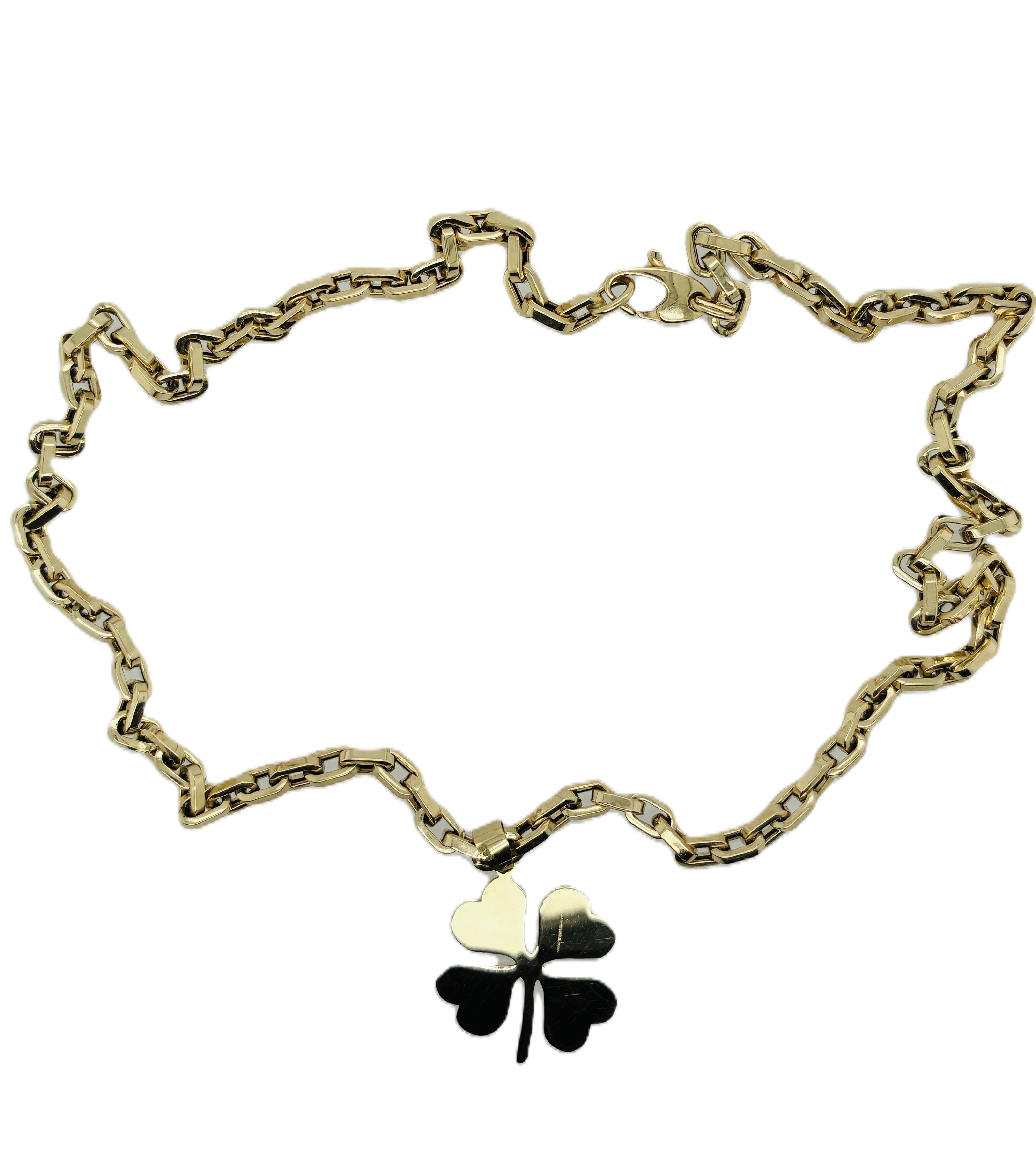 Goldkette mit Kleeblatt Anhänger 585/14kt 44cm