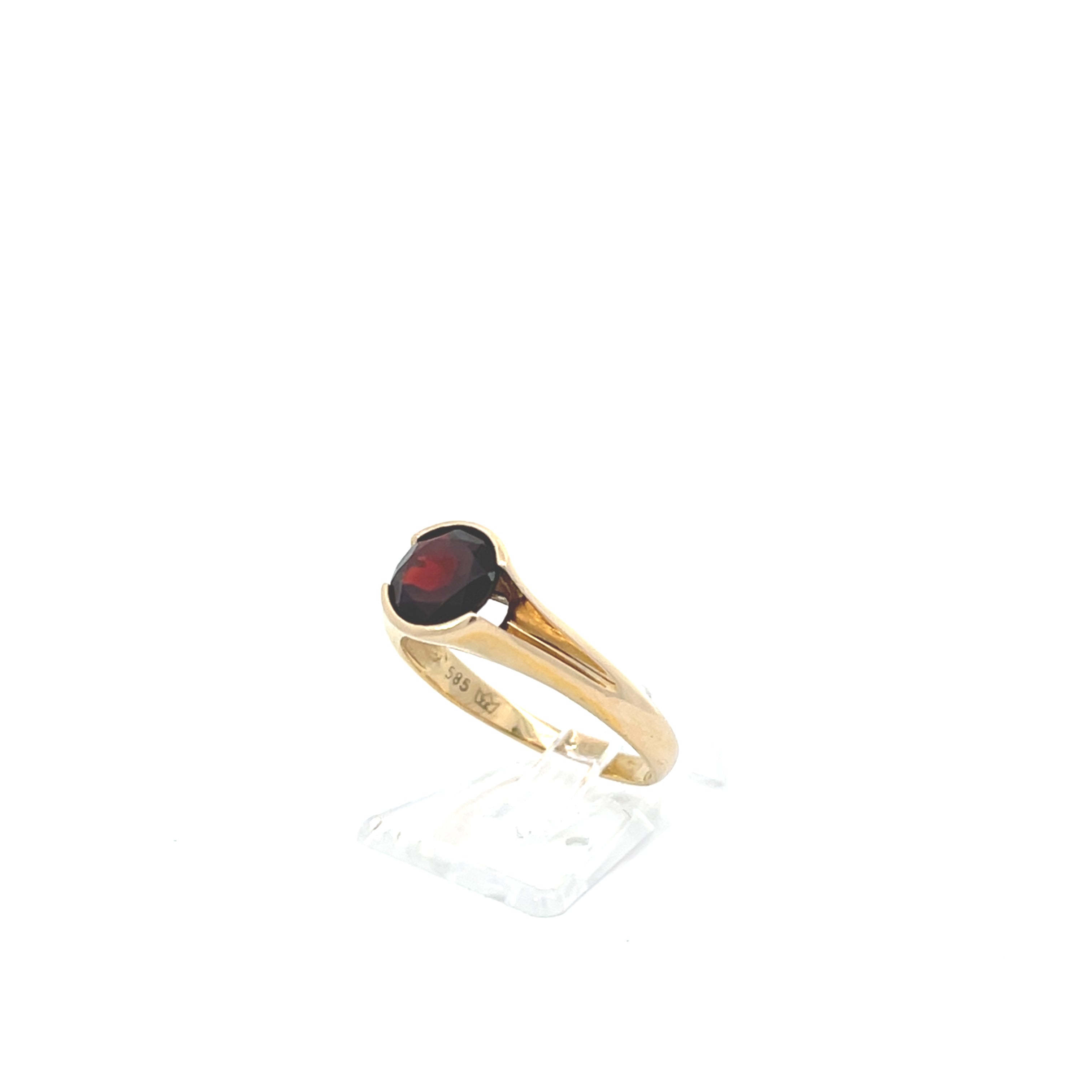 Ring Gold 585 14kt Gr.56 Farbstein rot