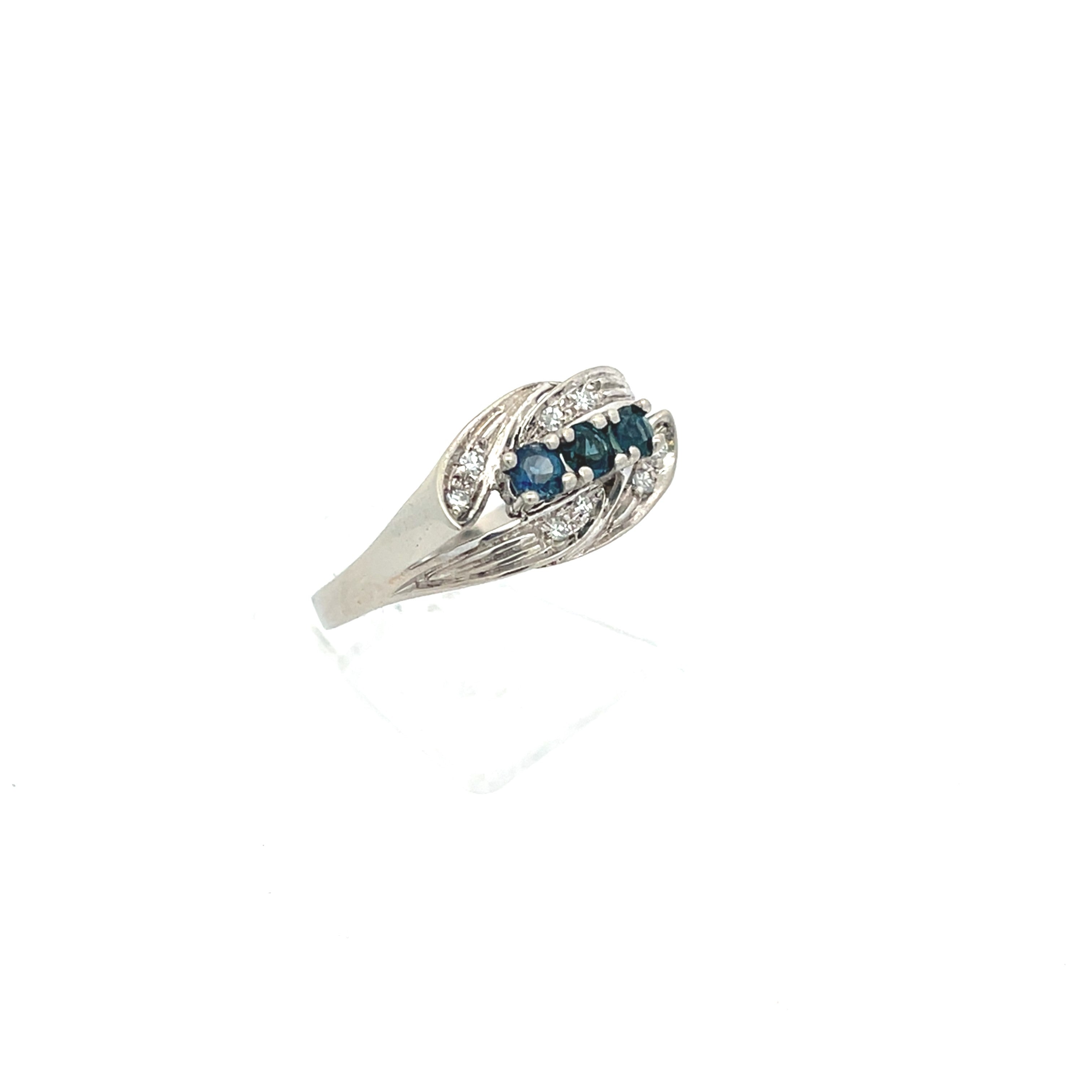 Diamanten Saphir Ring Weißgold 585 14 Karat