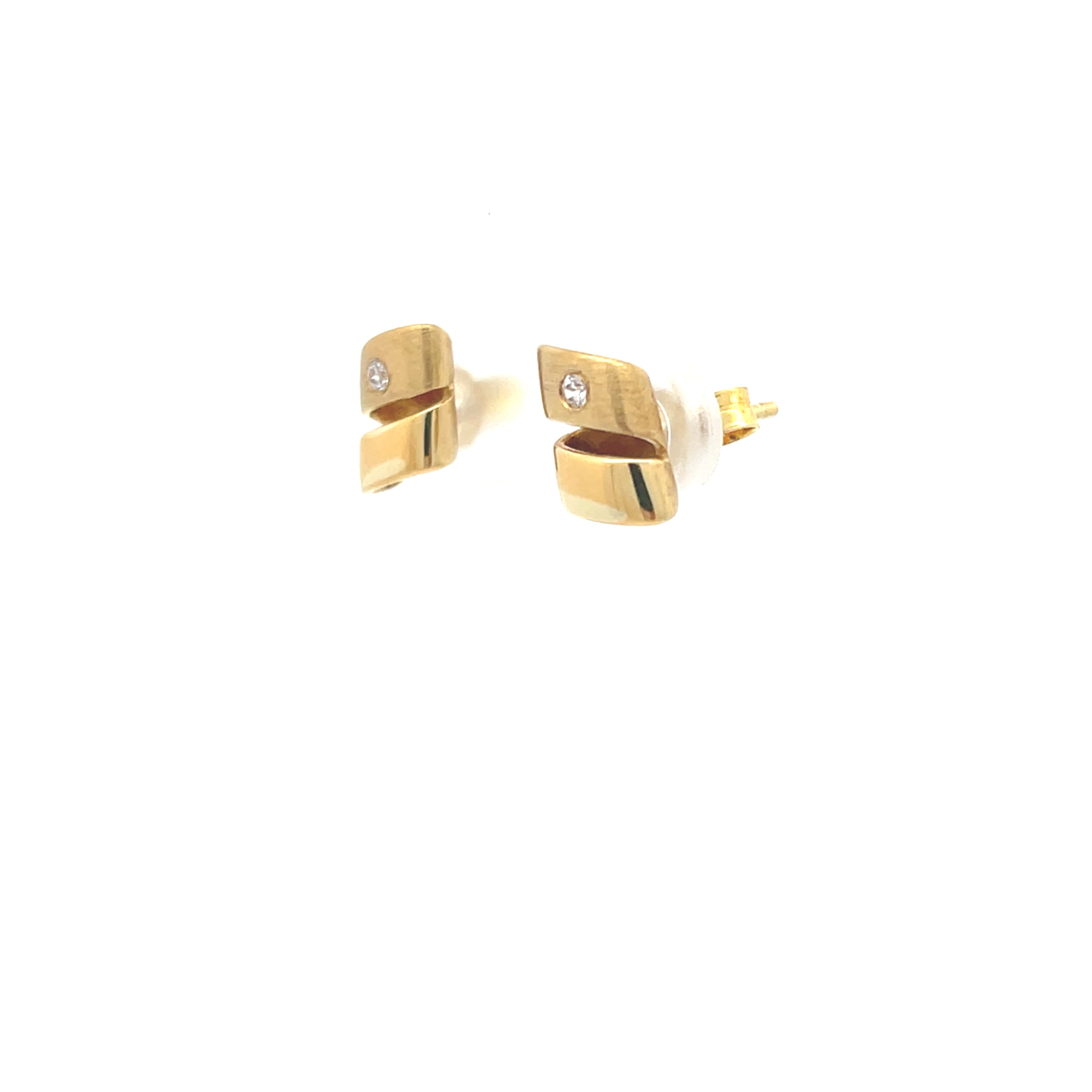 Damen Ohrstecker Gelbgold 585 14kt Zirkonia Schmuck 198487