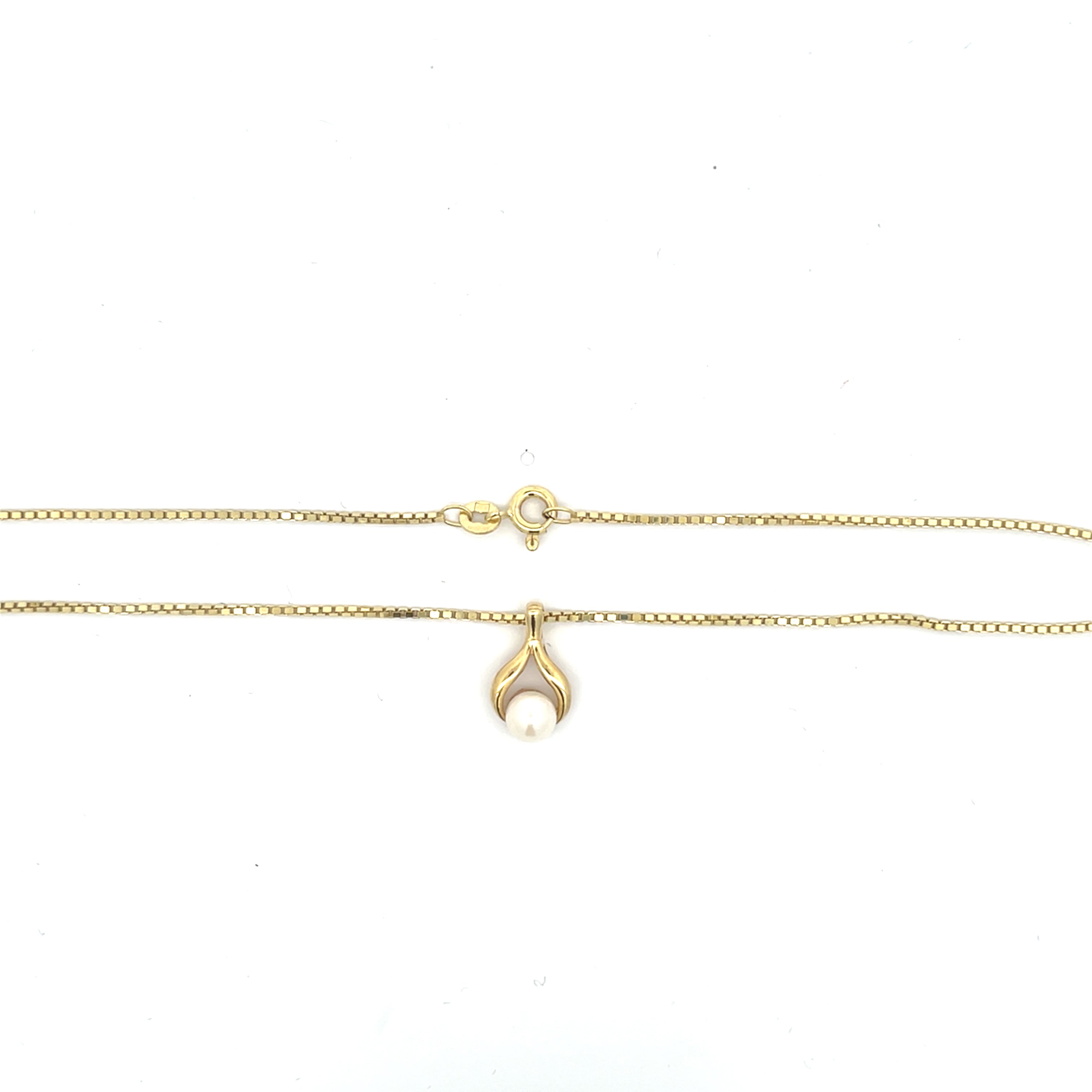 Kette mit Perle Gelb Gold 585 14 Karat