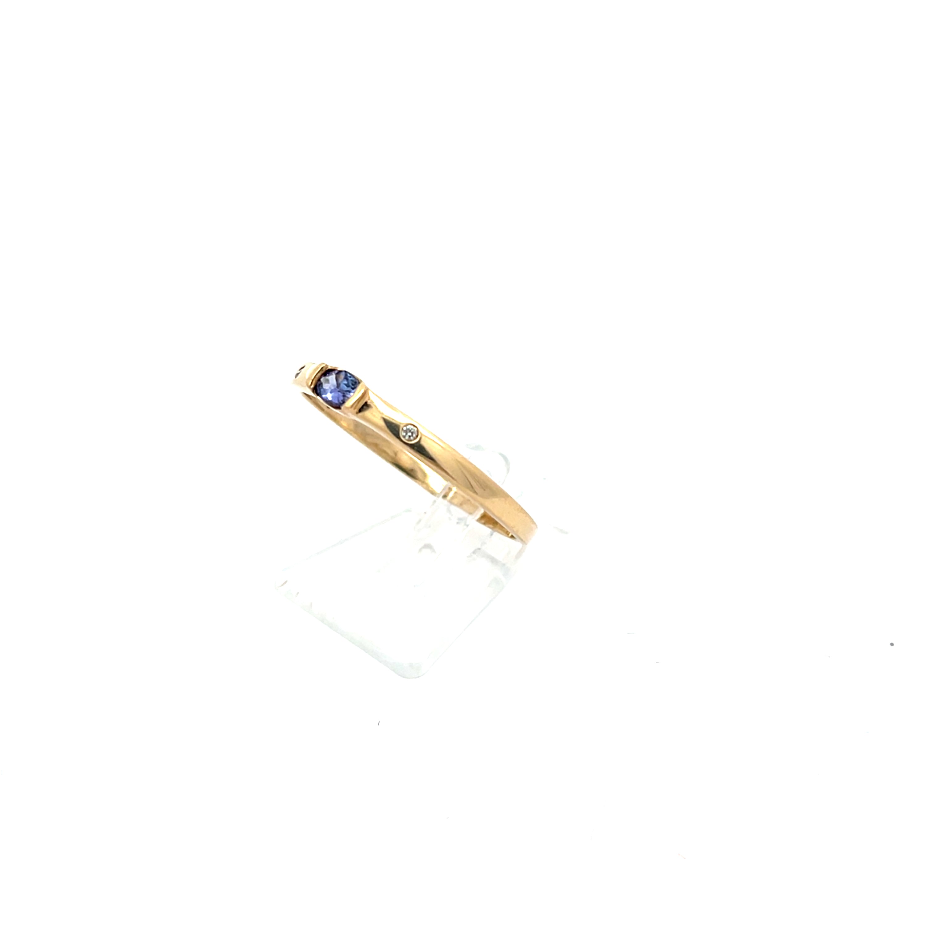 Brillanten Ring Gelb Gold 375 9 Karat mit Farbstein