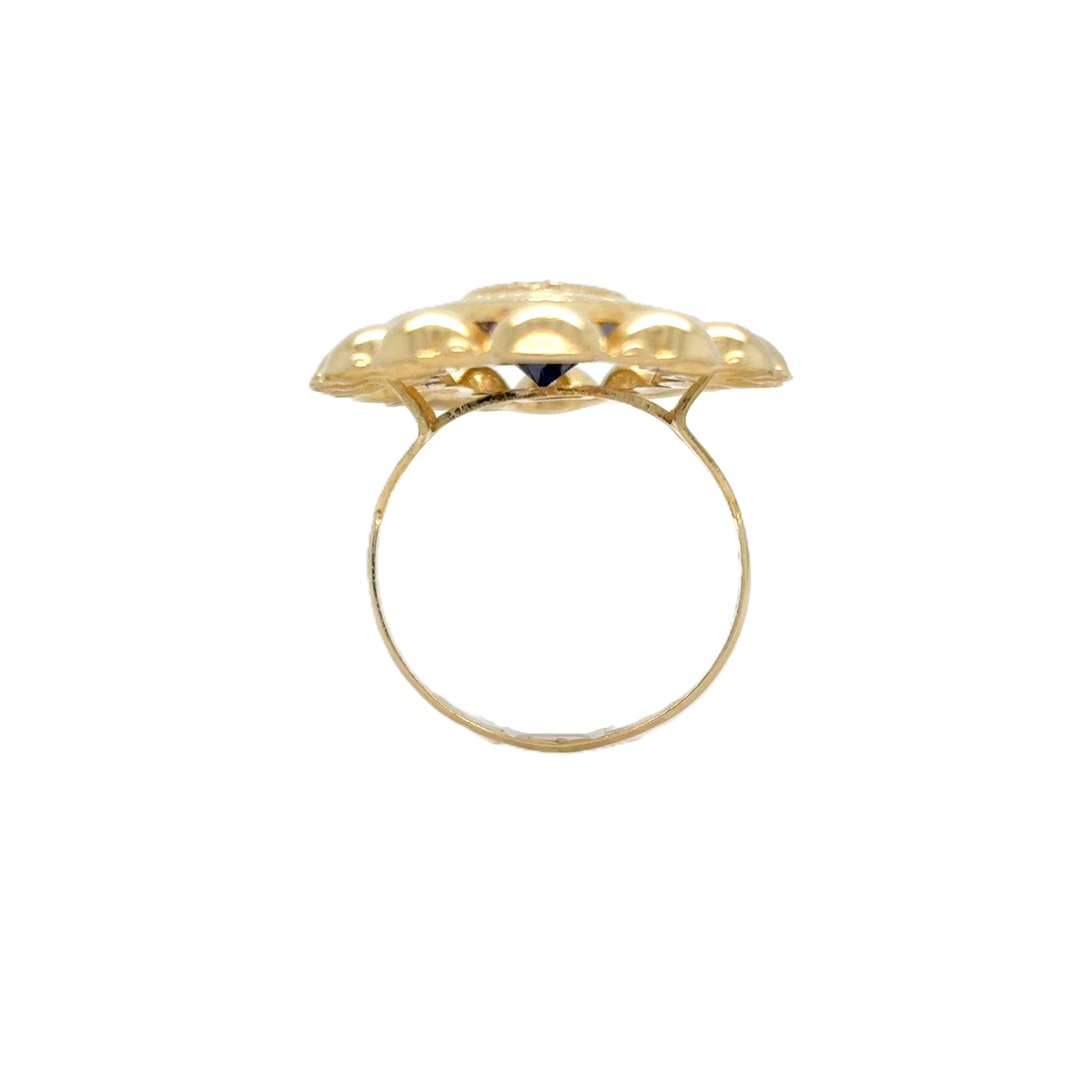 Ring Gelb Gold 585 14kt Schmuckst. Blau