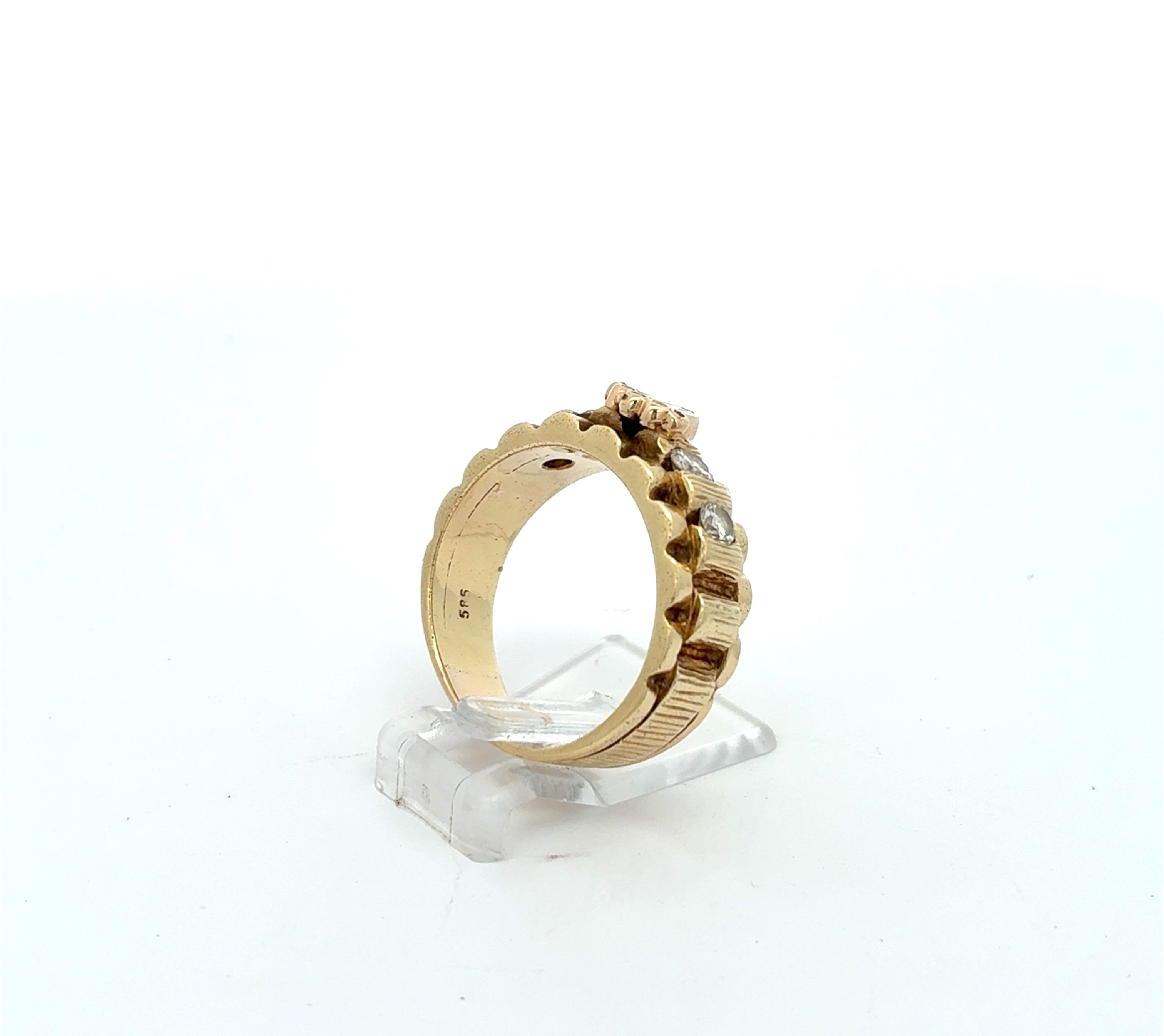 Ring Gelb Gold 585 Brillanten Unisex Krone Schmuck