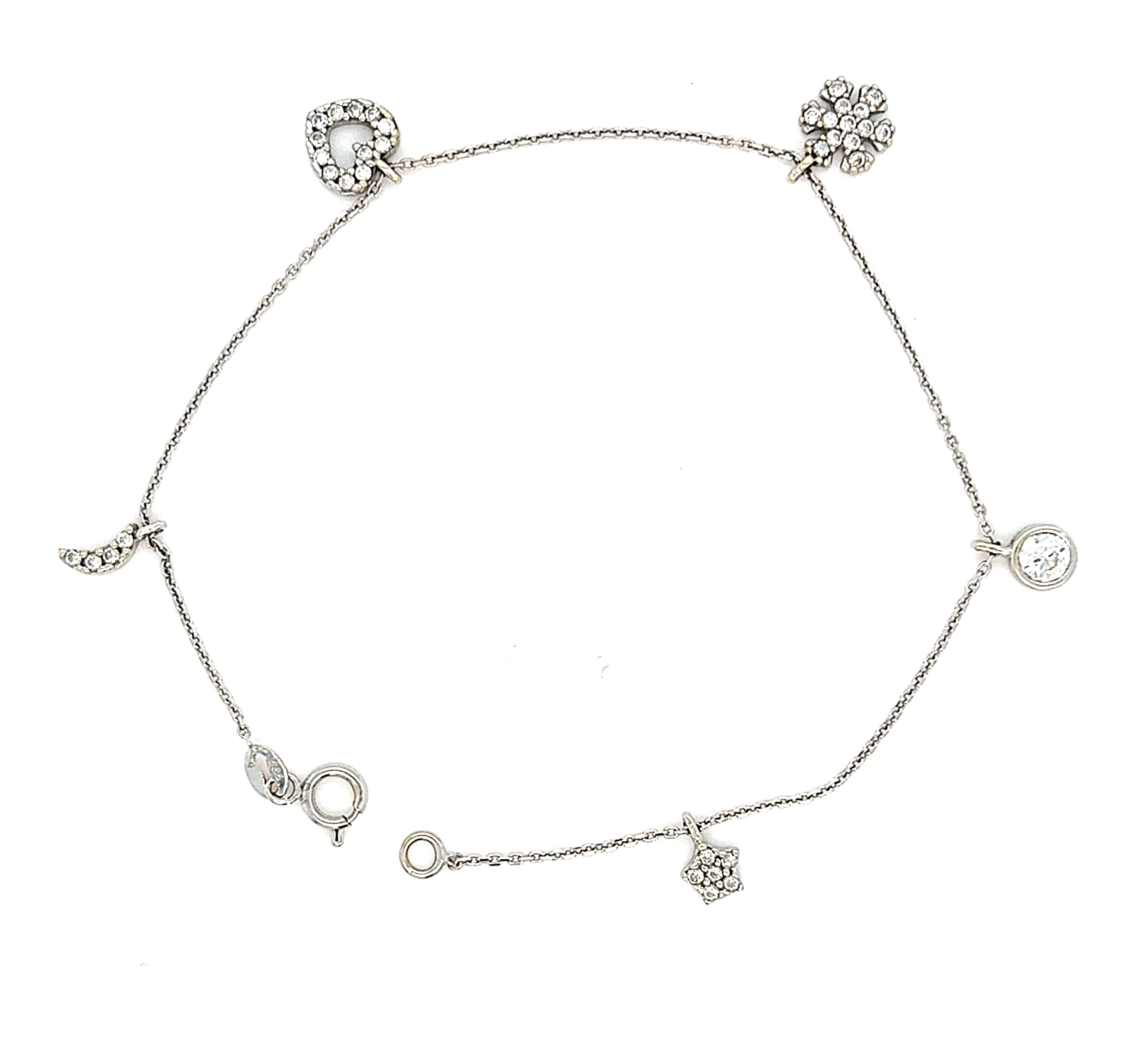 Armband Weiß Gold 585 Anhänger Zirkonia Damen