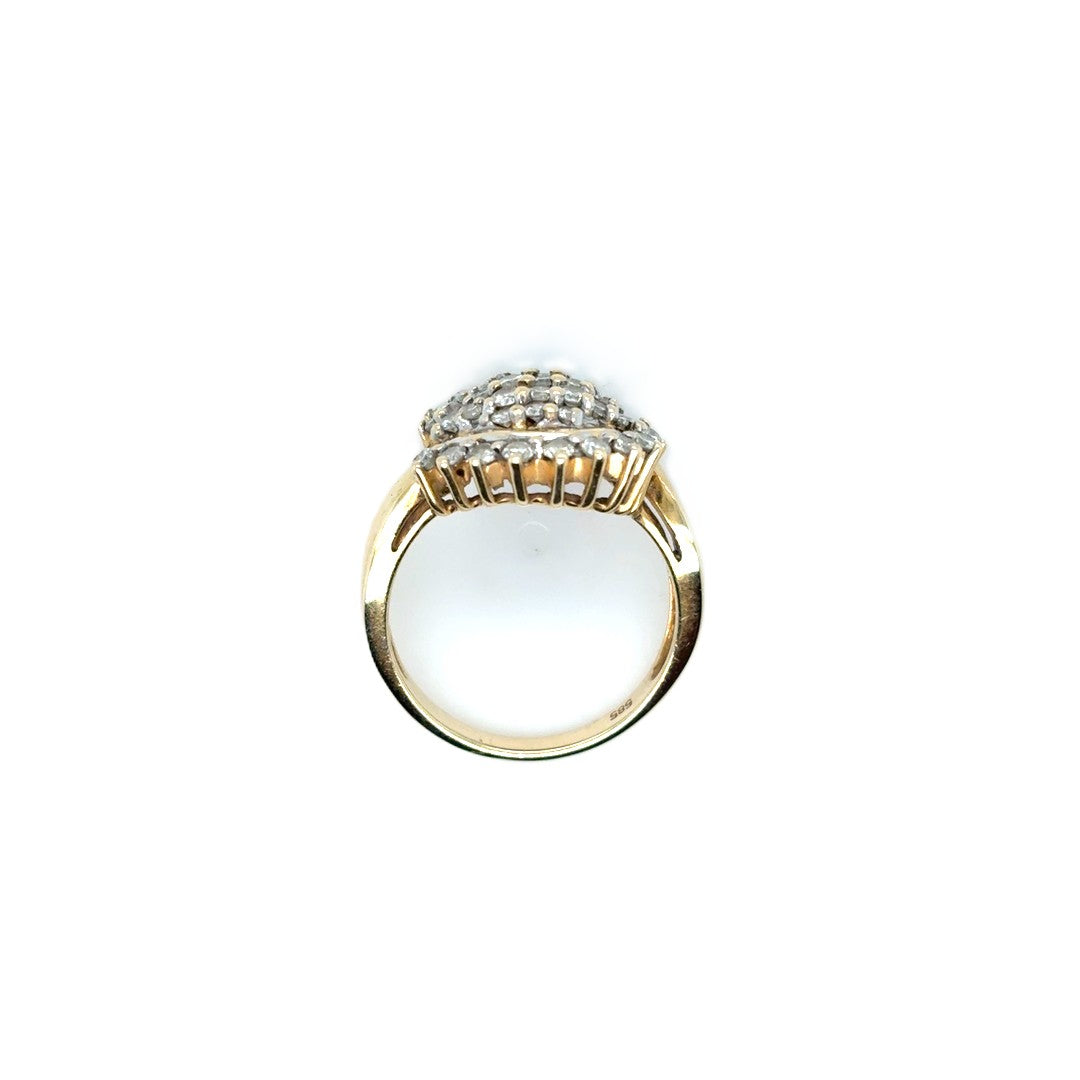 Ring Gelb-/Weißgold Brillanten 585/14kt Gr.56