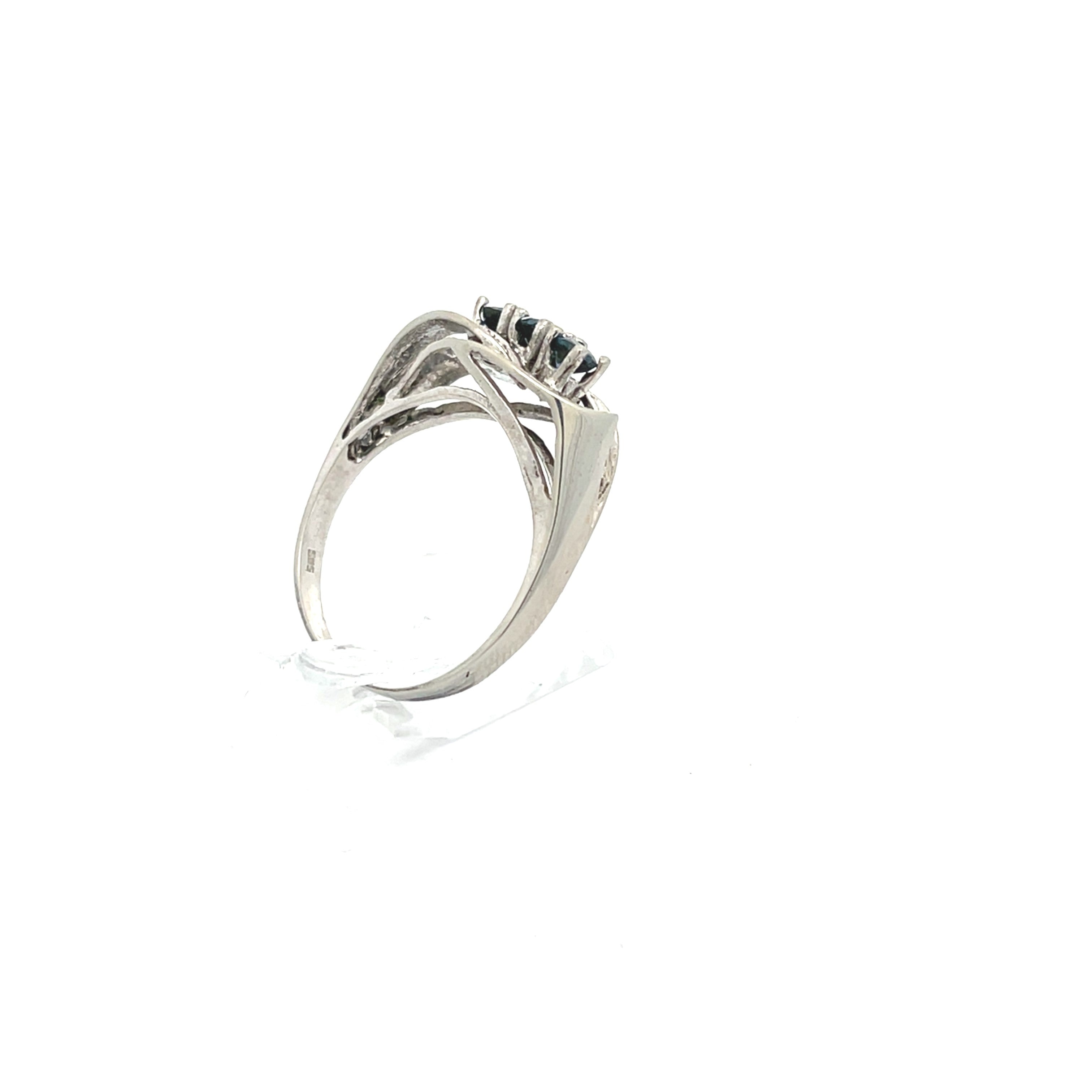 Diamanten Saphir Ring Weißgold 585 14 Karat