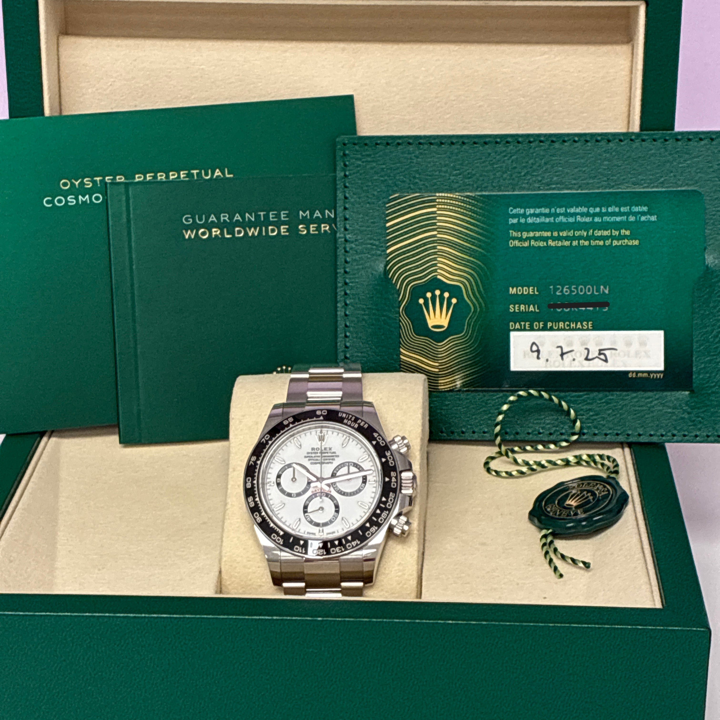 Rolex Daytona Stahl/Stahl Full-Set Ref.: 126500LN BJ. 2025 40mm