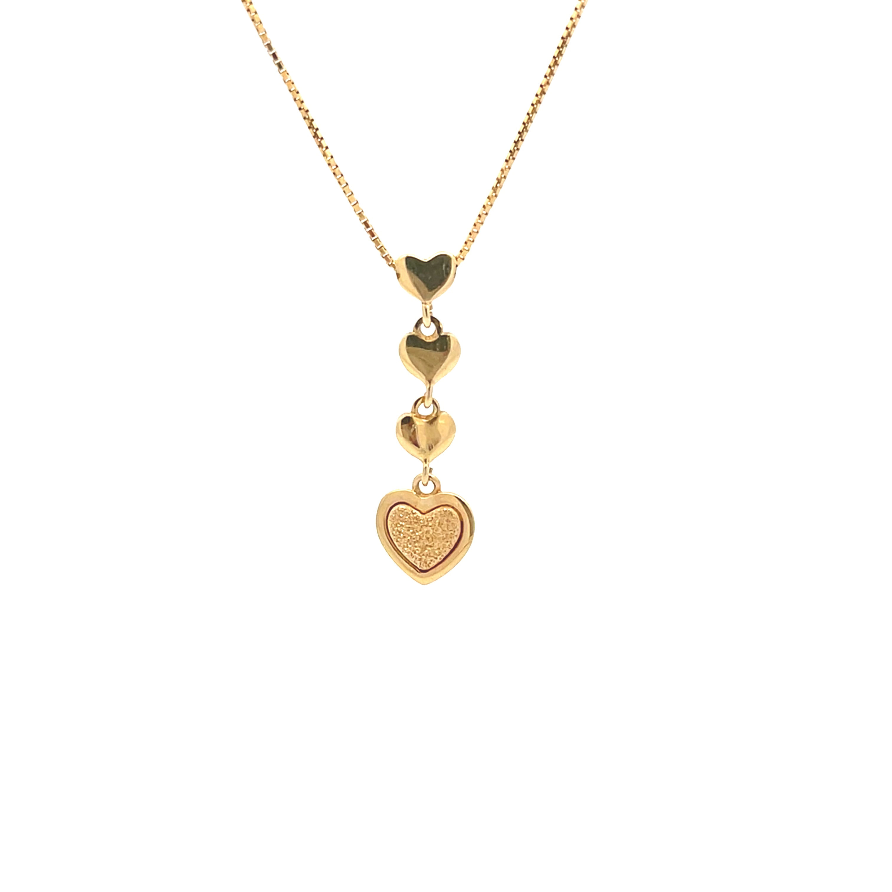 Herz Kette 585 14 Karat Gelb Gold