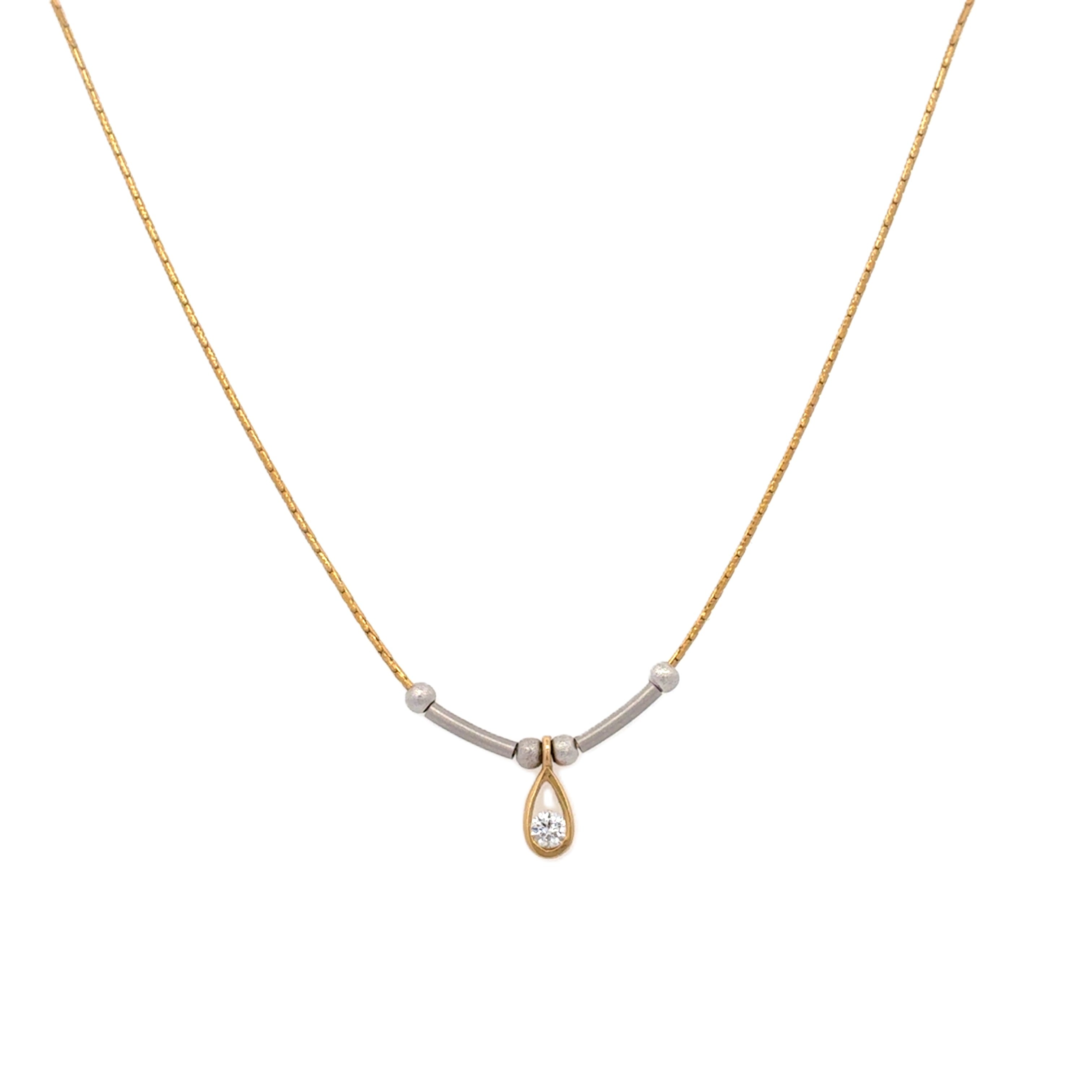 Damen Kette Gelb/Weiß Gold 585 Geschenk Zirkonia 163776