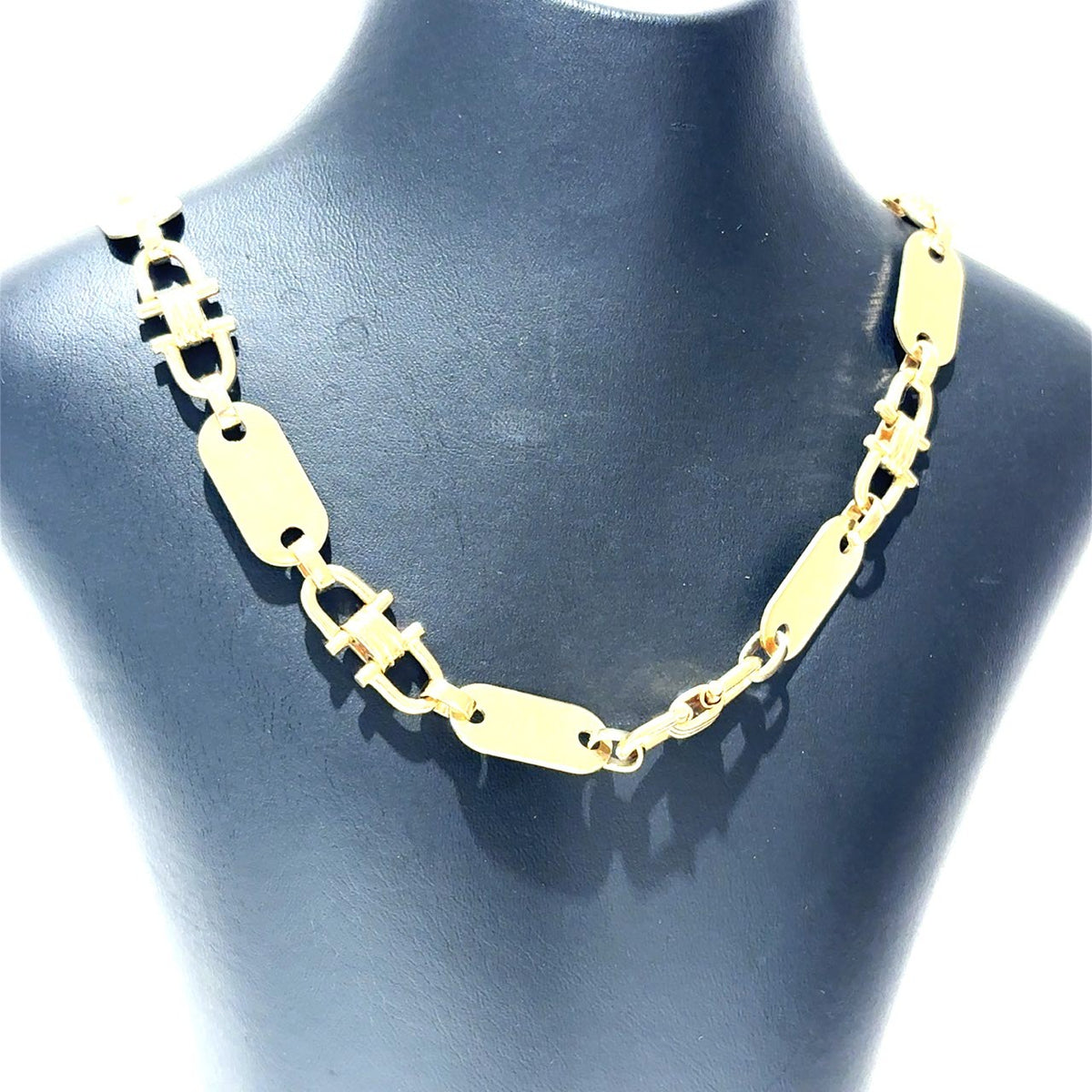 Kette Platte Steigbügel Gelb Gold 585 14 kt Unisex