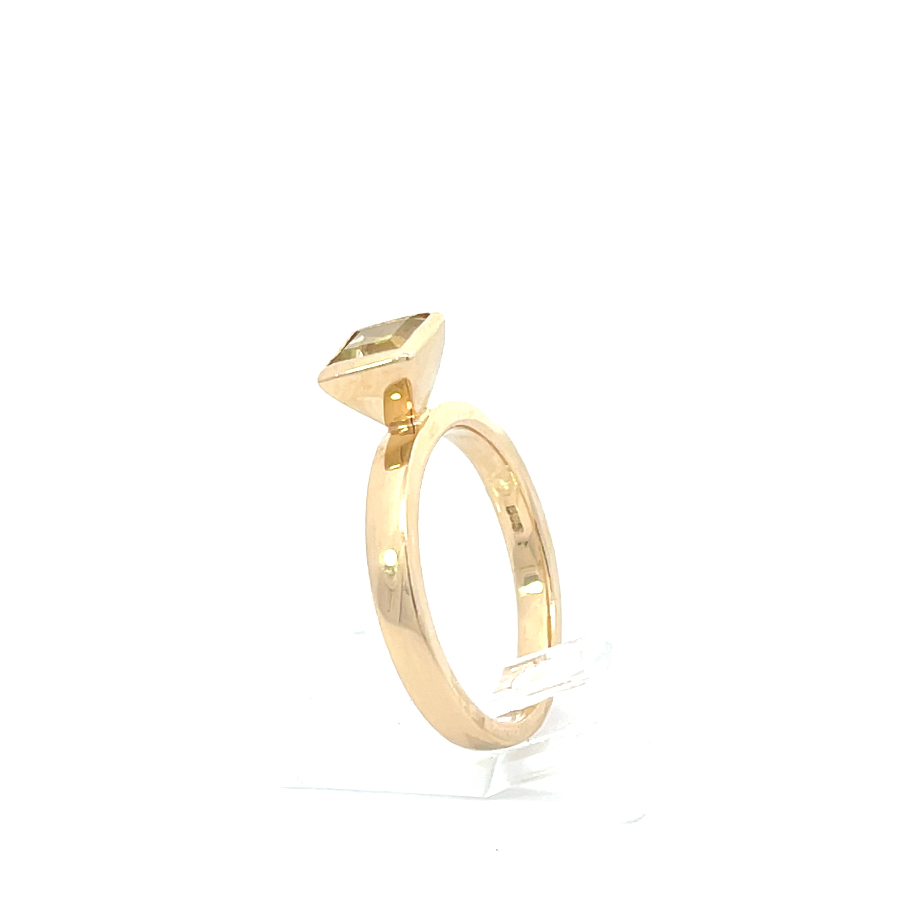 Damen Ring 585 14kt Gr.55 mit Gelben Schmuckstein Schmuck