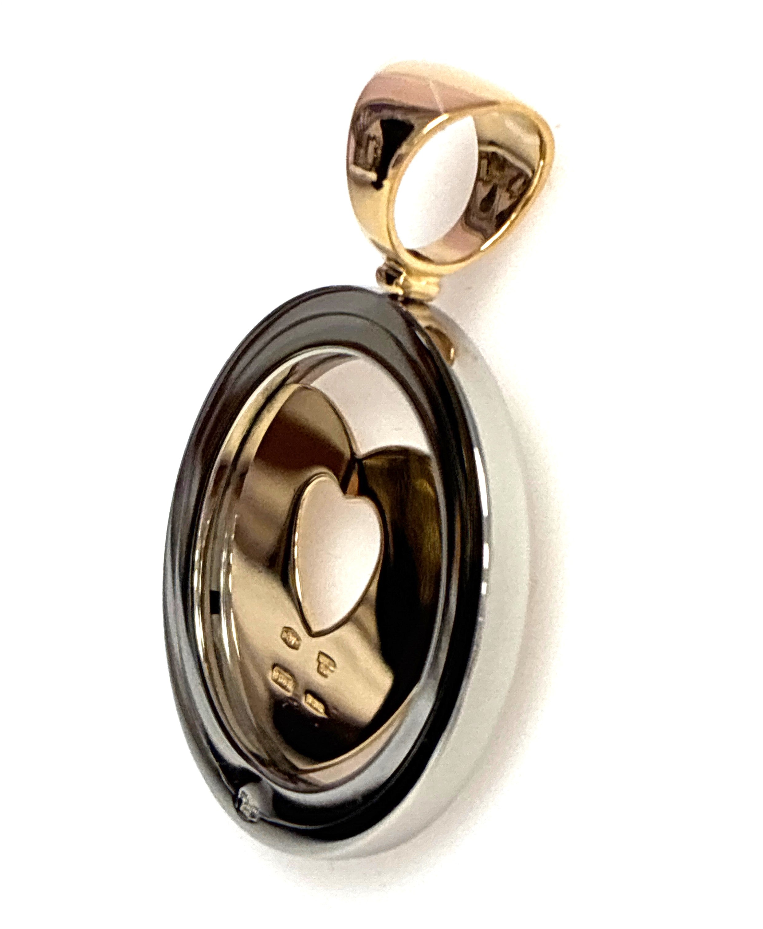 Bvlgari Tondo Anhänger Herz Gelb Gold 750 Stahl Unisex