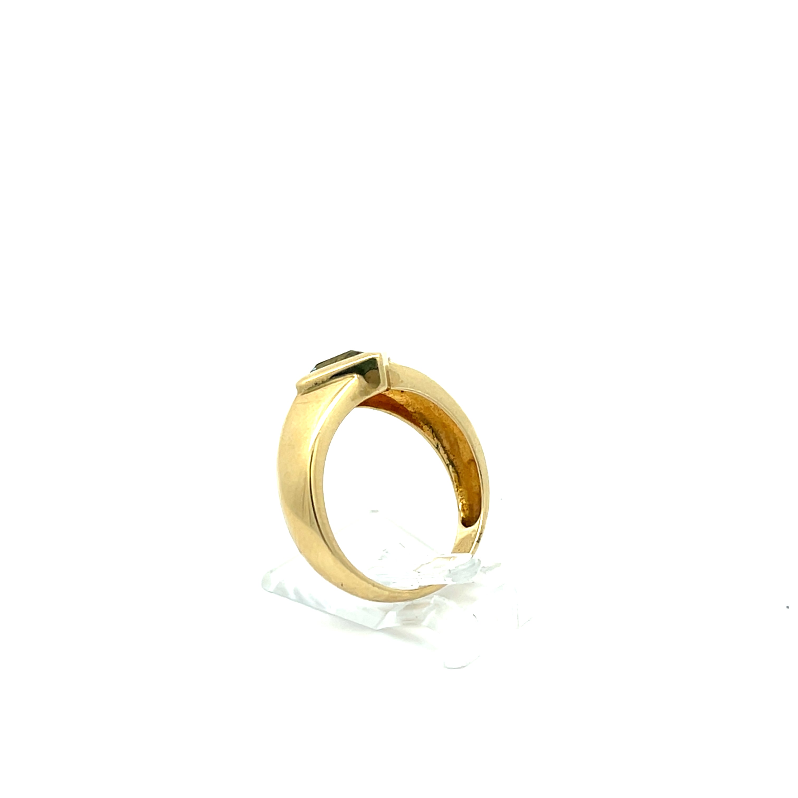 Ring Gelb Gold 585 14 Karat mit Farbstein blau