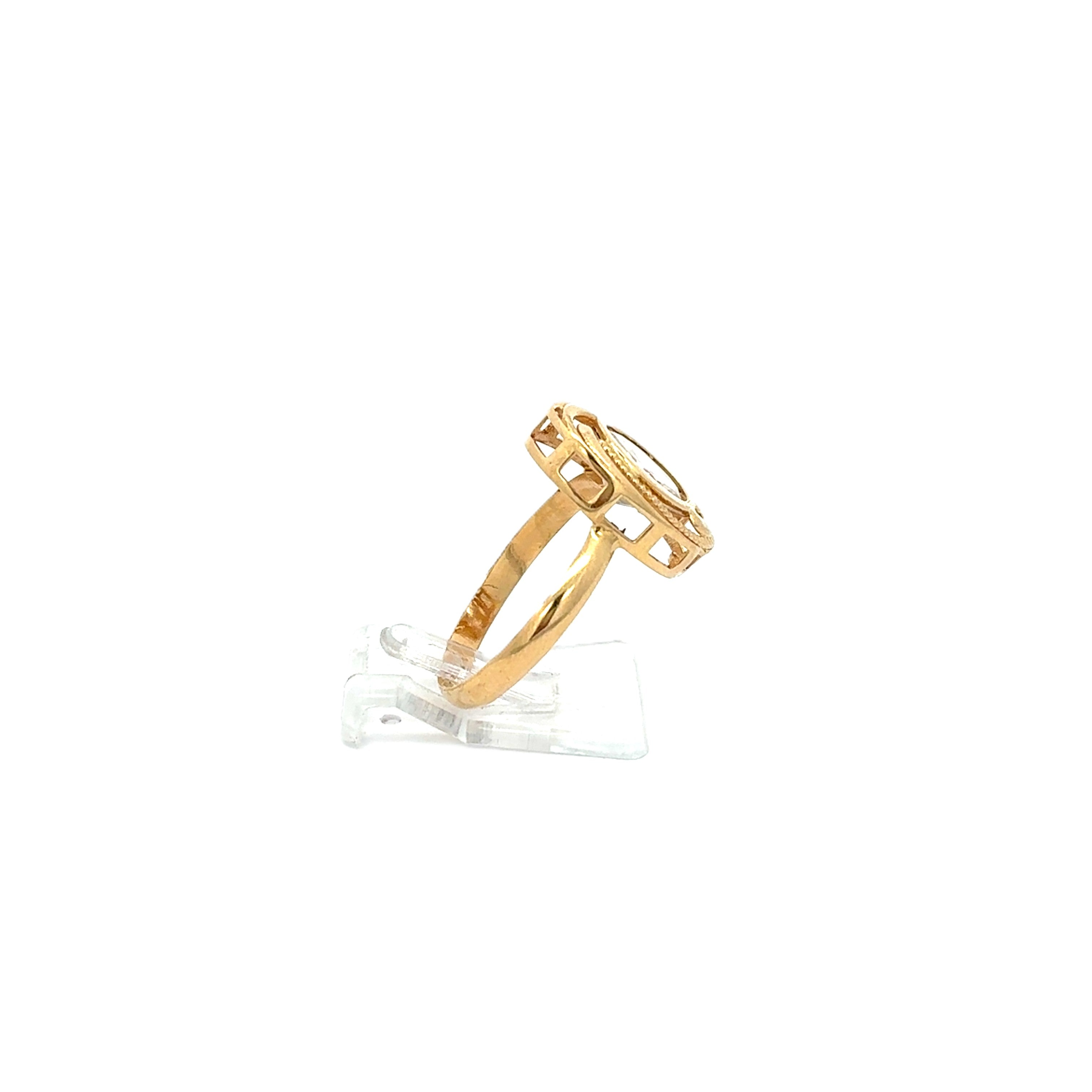 Damen Ring Gelb Gold 585 14 kt Zirkonia *60* Geschenk